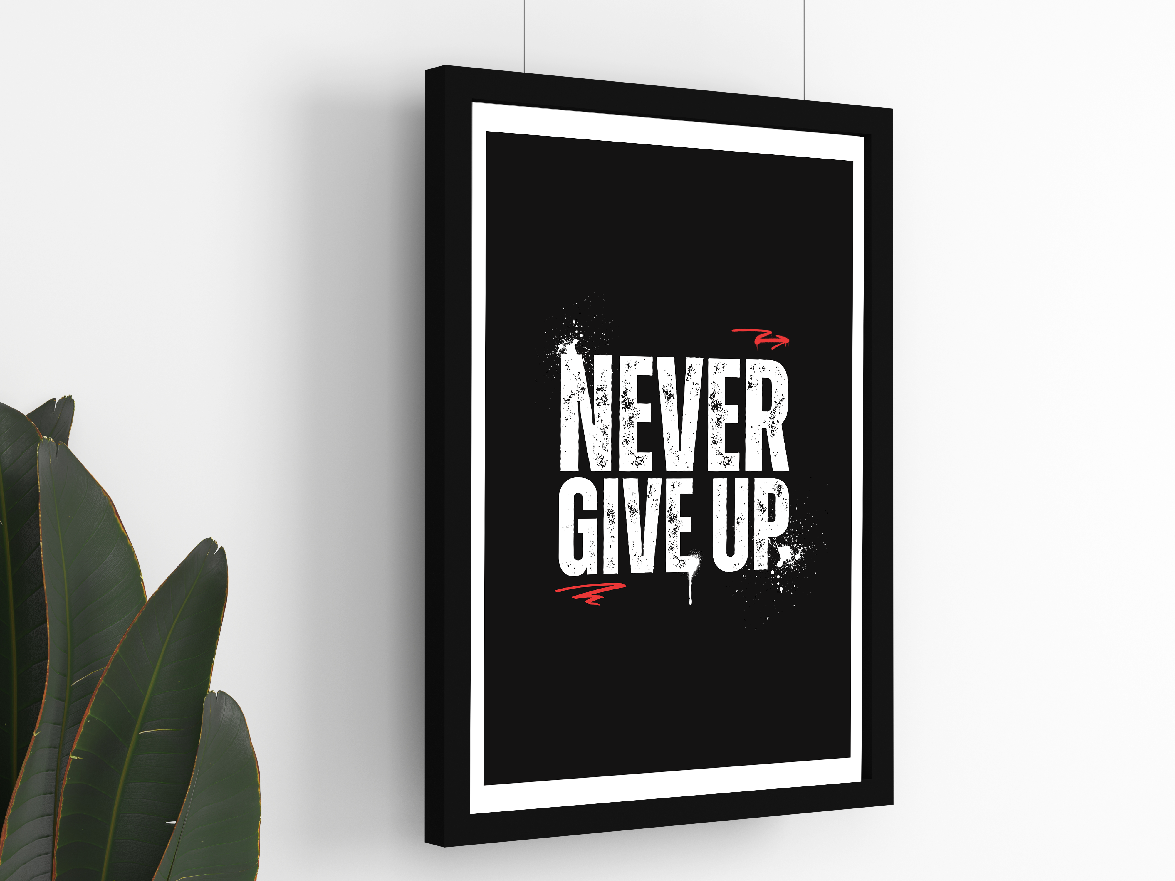 "NEVER GIVE UP: SPLASH MOTIVATION" Poster: Add a Touch of Personality to Your Space