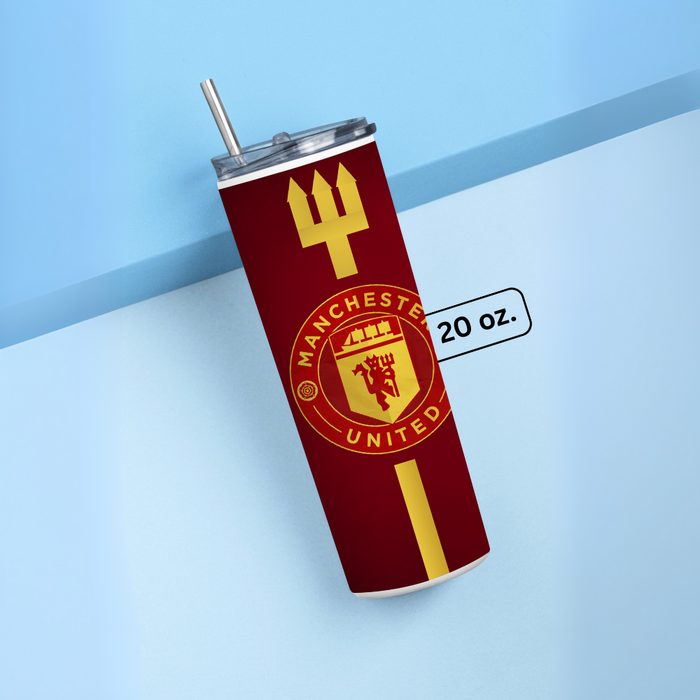 "MANCHESTER UNITED CREST" Tumbler with Metal Straw