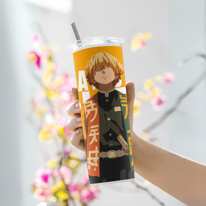 "AGATSUMA ZENITSU" Tumbler with Metal Straw