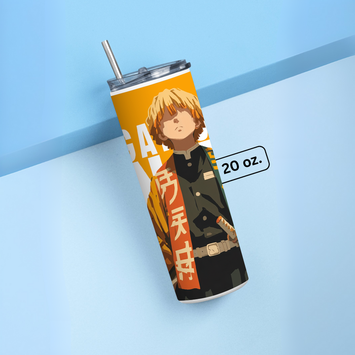 "AGATSUMA ZENITSU" Tumbler with Metal Straw