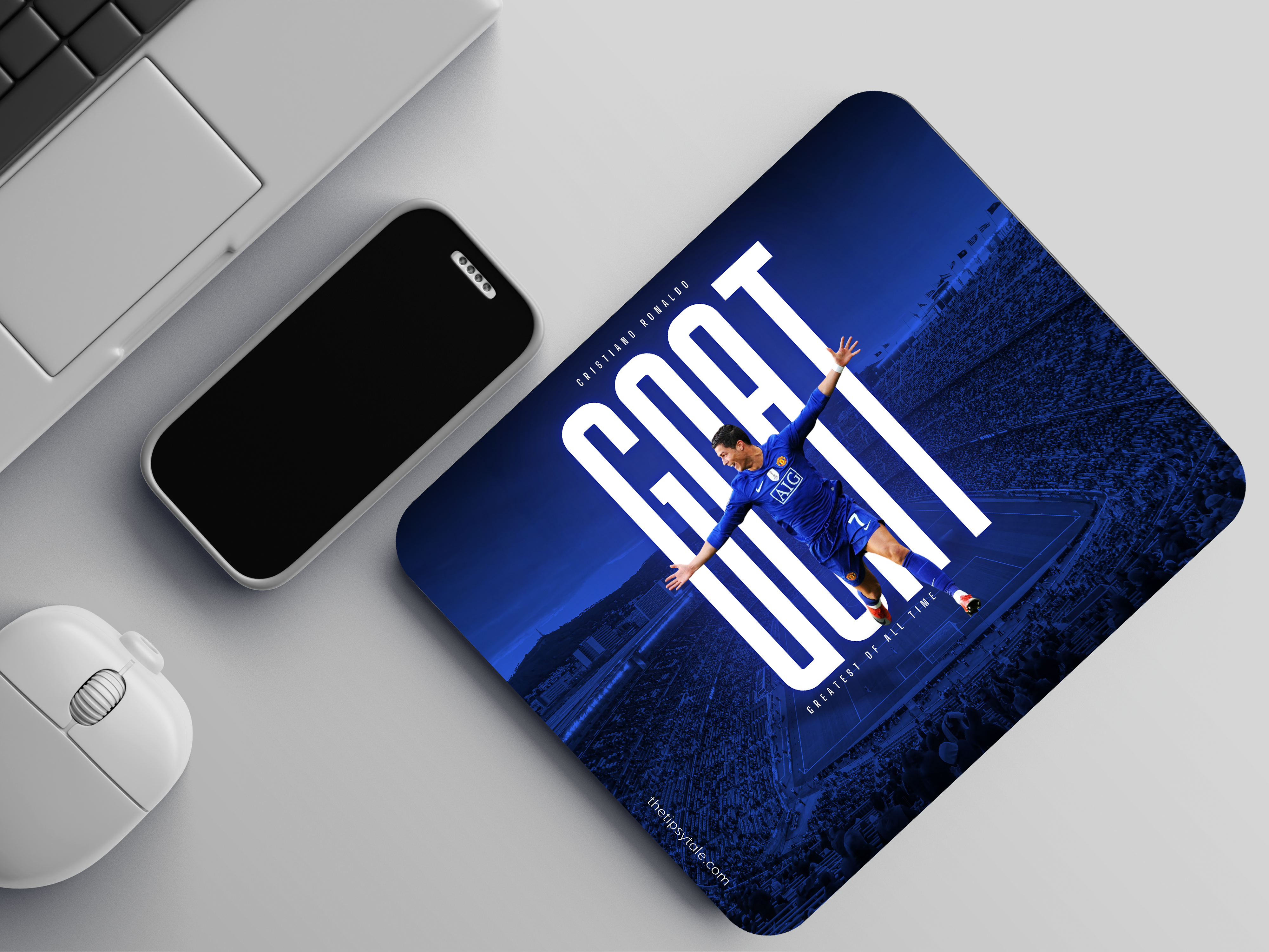"The GOAT: Ronaldo" Mousepad Enhance Your Workspace with Style