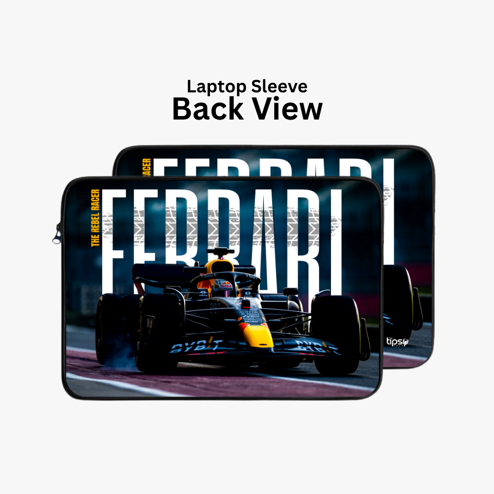 "THE REBEL RACER - FERRARI" Laptop Sleeves:Bold Modern Design for Every Size