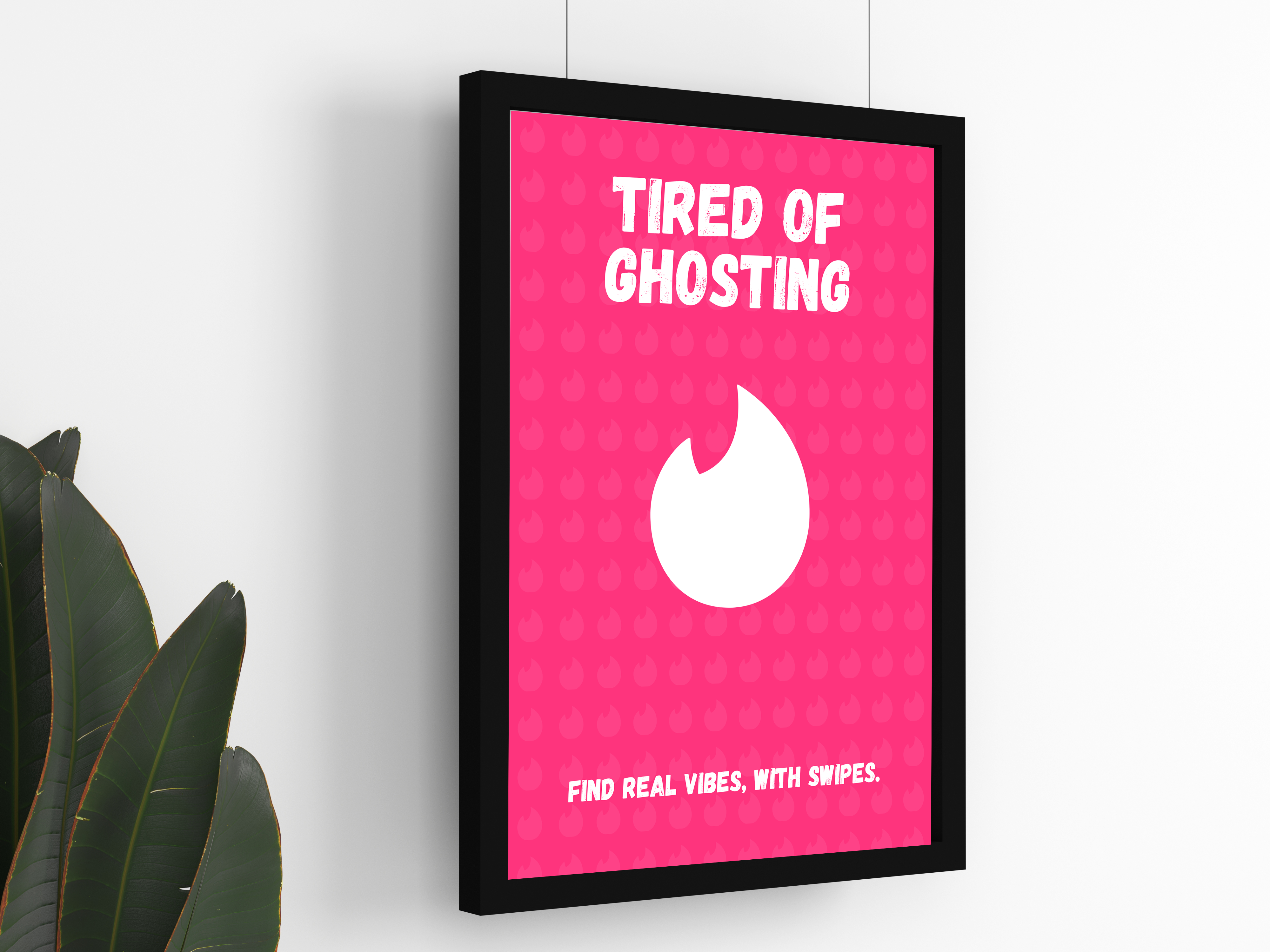 "TINDER SWIPE, MATCH & CHAT" – Fun Dating Poster for Singles