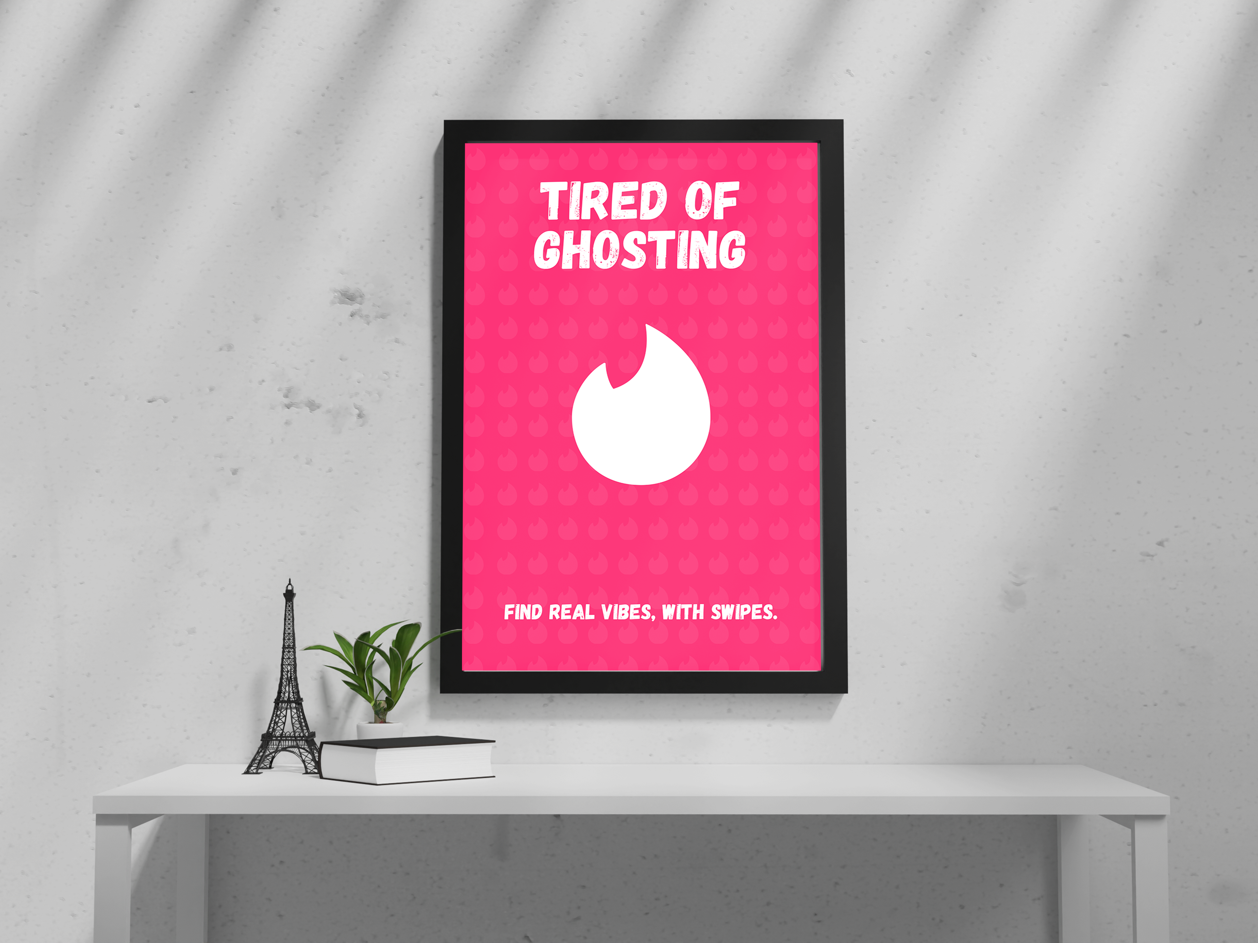 "TINDER SWIPE, MATCH & CHAT" – Fun Dating Poster for Singles