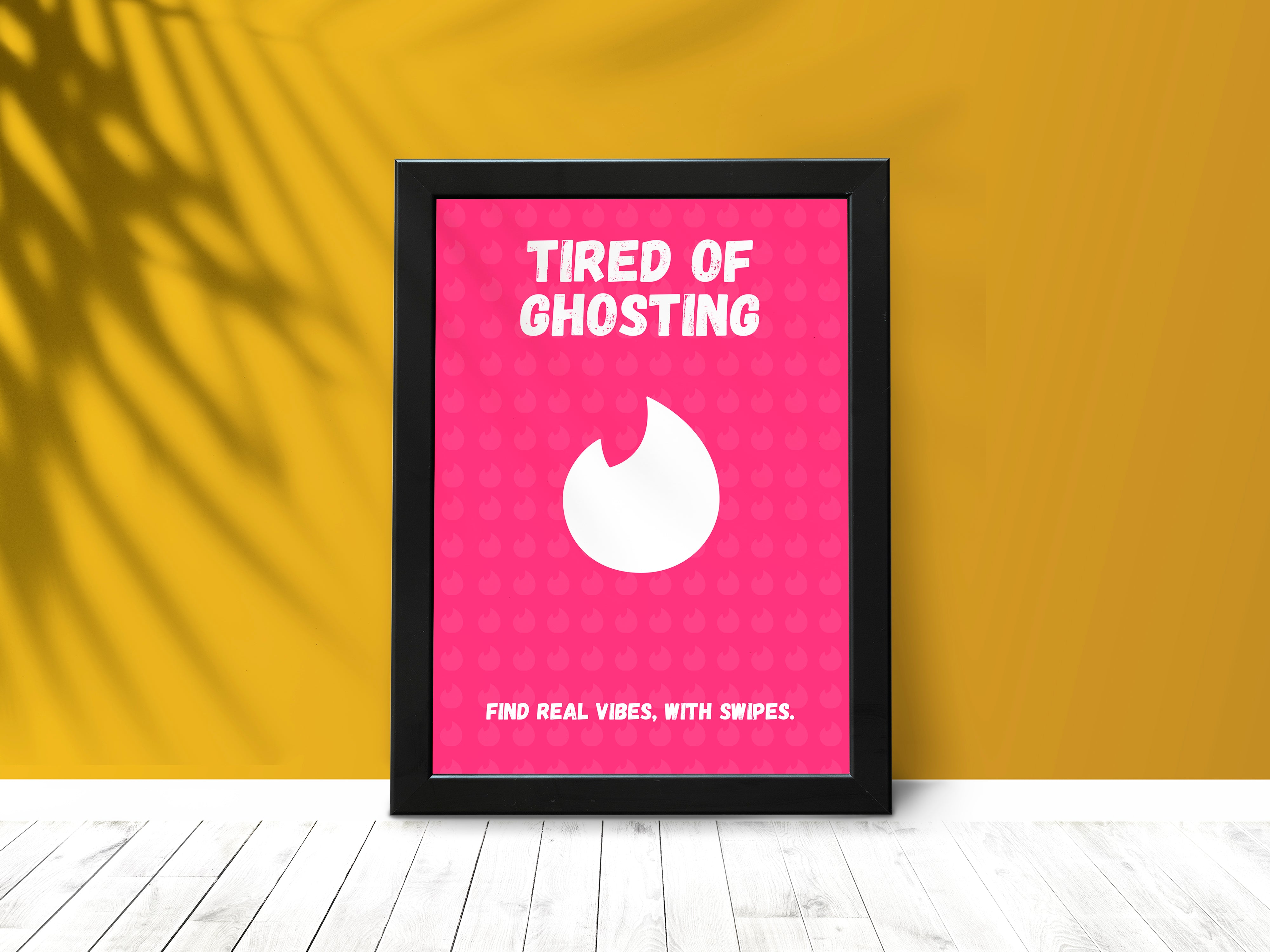 "TINDER SWIPE, MATCH & CHAT" – Fun Dating Poster for Singles