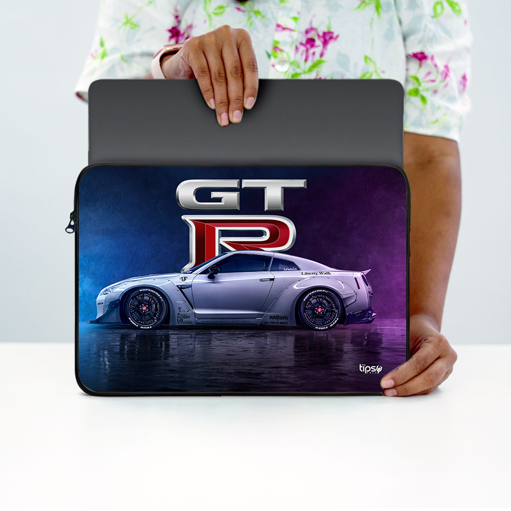 "NISSAN GT-R NEON DIGITAL ART" Laptop Sleeves:Bold Modern Design for Every Size