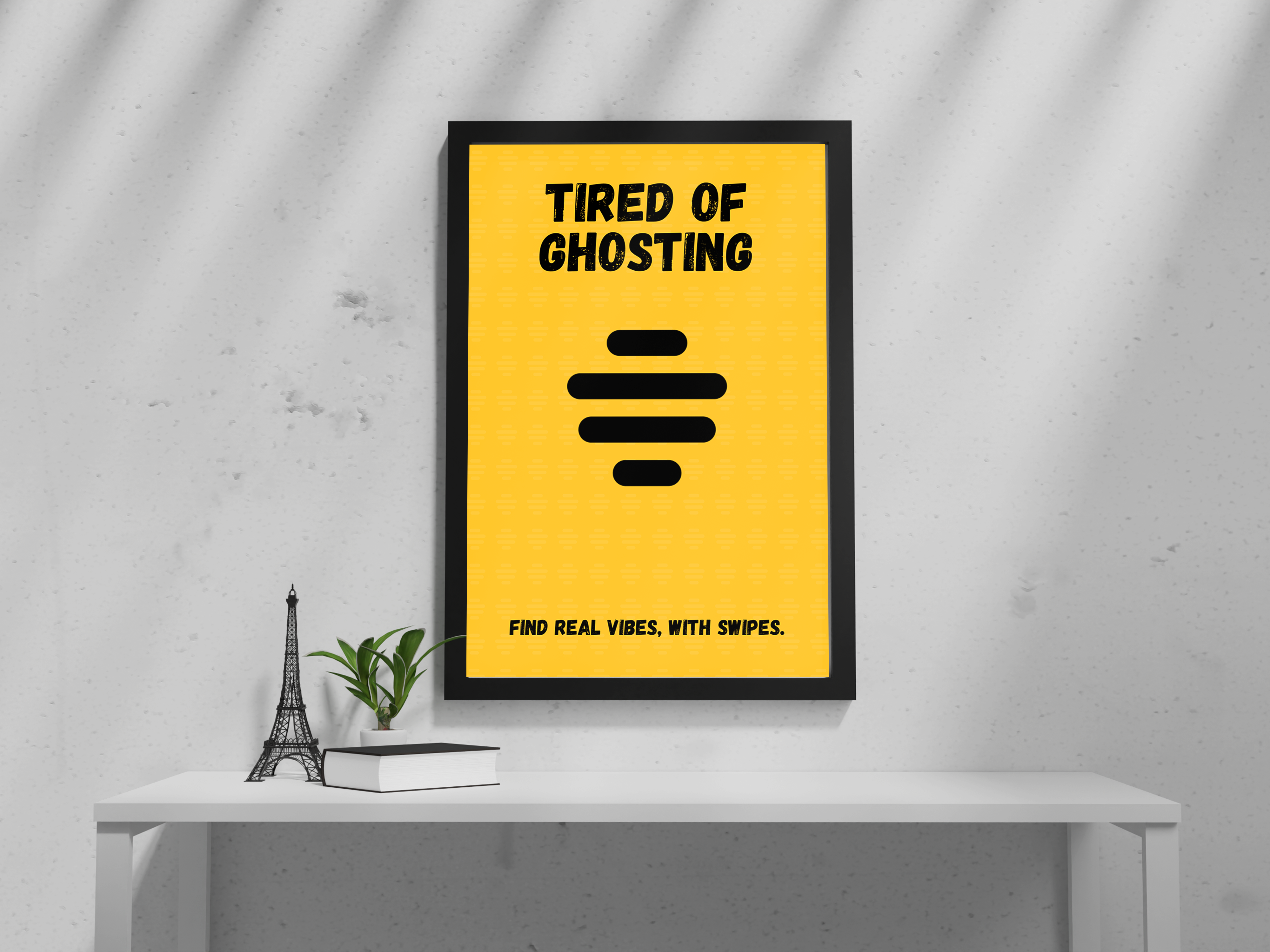 "BUMBLE SWIPE, MATCH & CHAT" – Fun Dating Poster for Singles