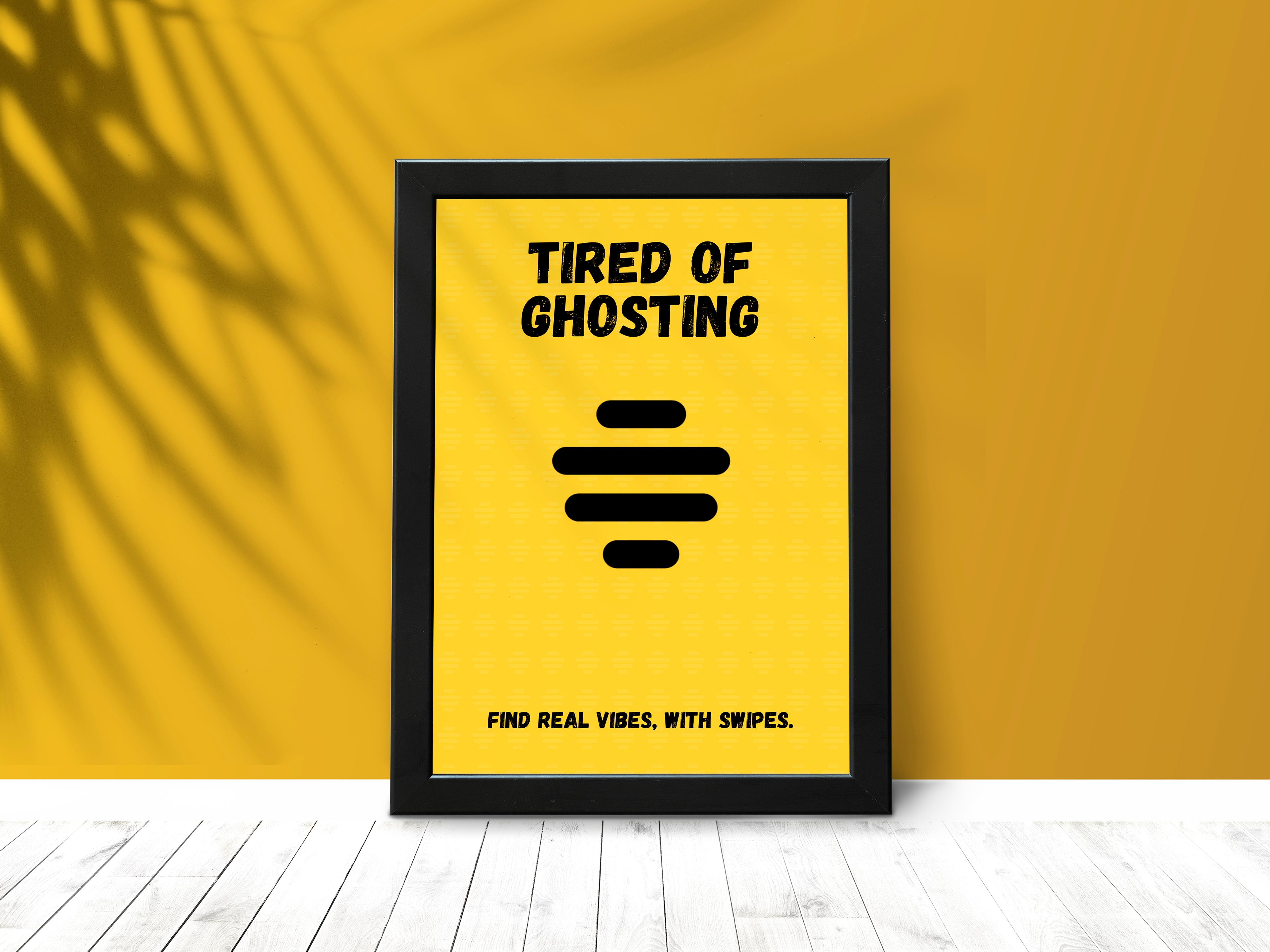 "BUMBLE SWIPE, MATCH & CHAT" – Fun Dating Poster for Singles