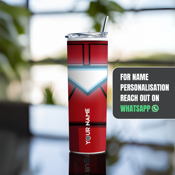 " IRONMAN'S SUIT" Tumbler with Metal Straw