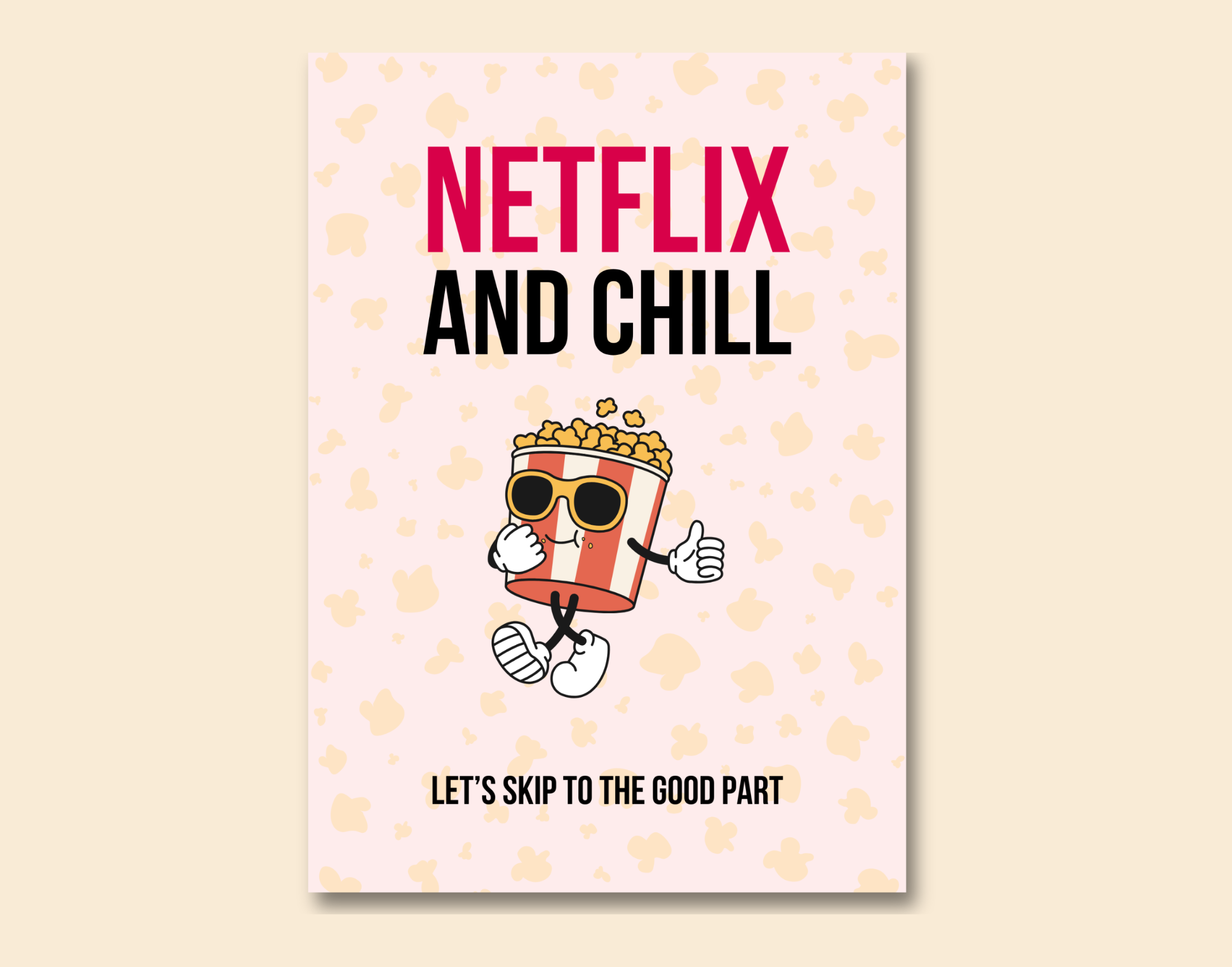 "LET'S SKIP TO THEE GOOD PART:NETFLIX & CHILL"- Shiny & Sturdy Metallic Poster Art That Pops & Sticks (Literally!)