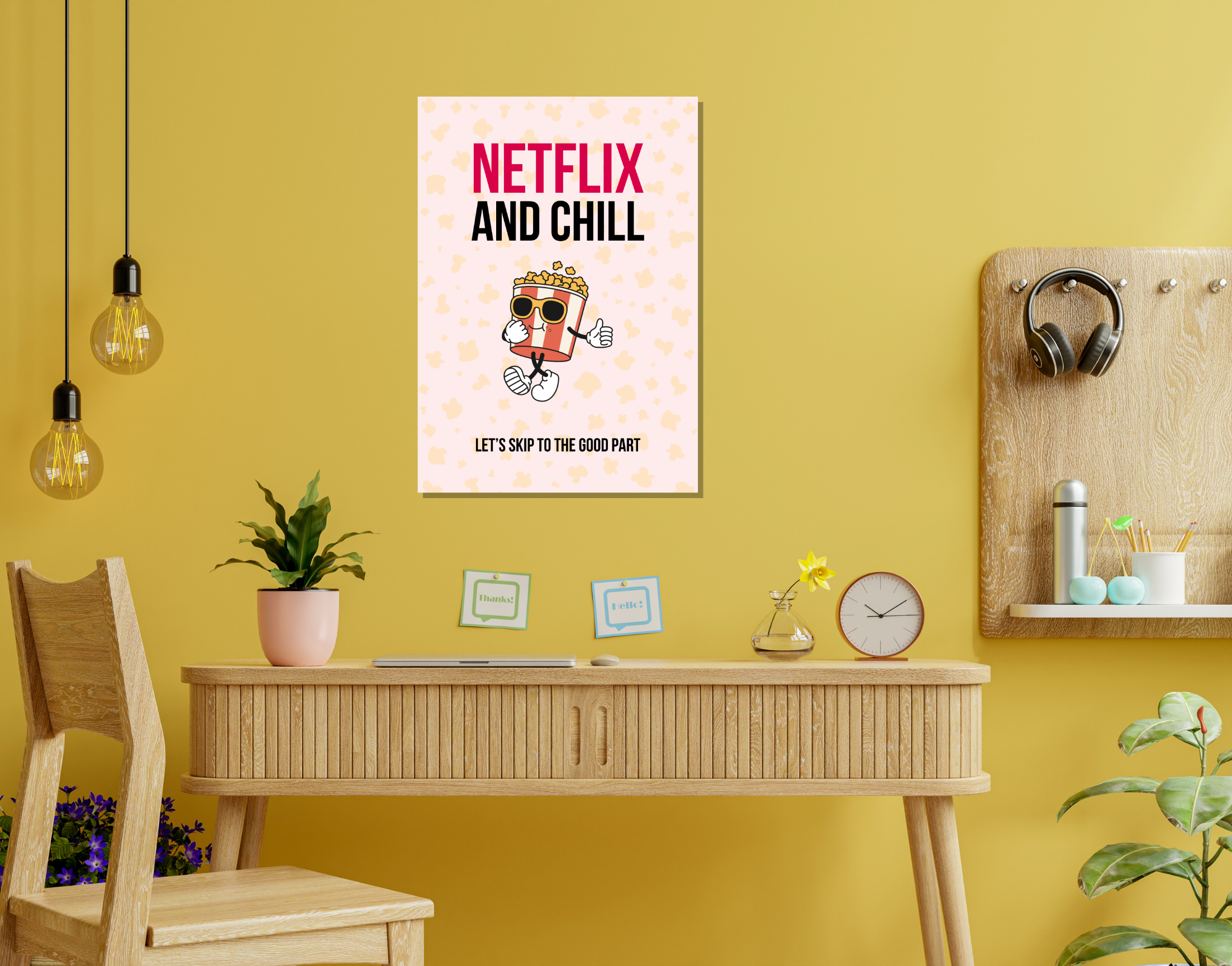"LET'S SKIP TO THEE GOOD PART:NETFLIX & CHILL"- Shiny & Sturdy Metallic Poster Art That Pops & Sticks (Literally!)
