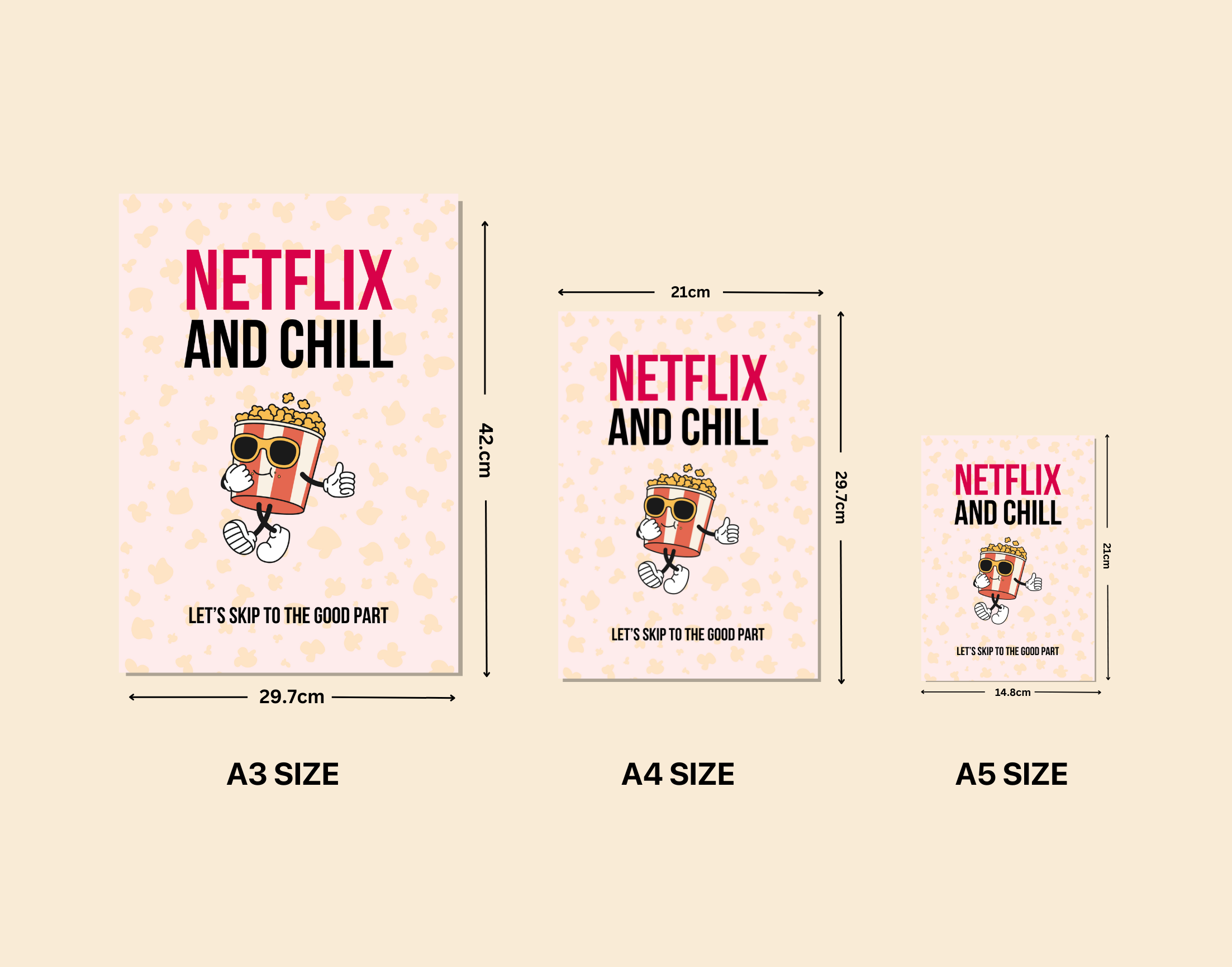 "LET'S SKIP TO THEE GOOD PART:NETFLIX & CHILL"- Shiny & Sturdy Metallic Poster Art That Pops & Sticks (Literally!)