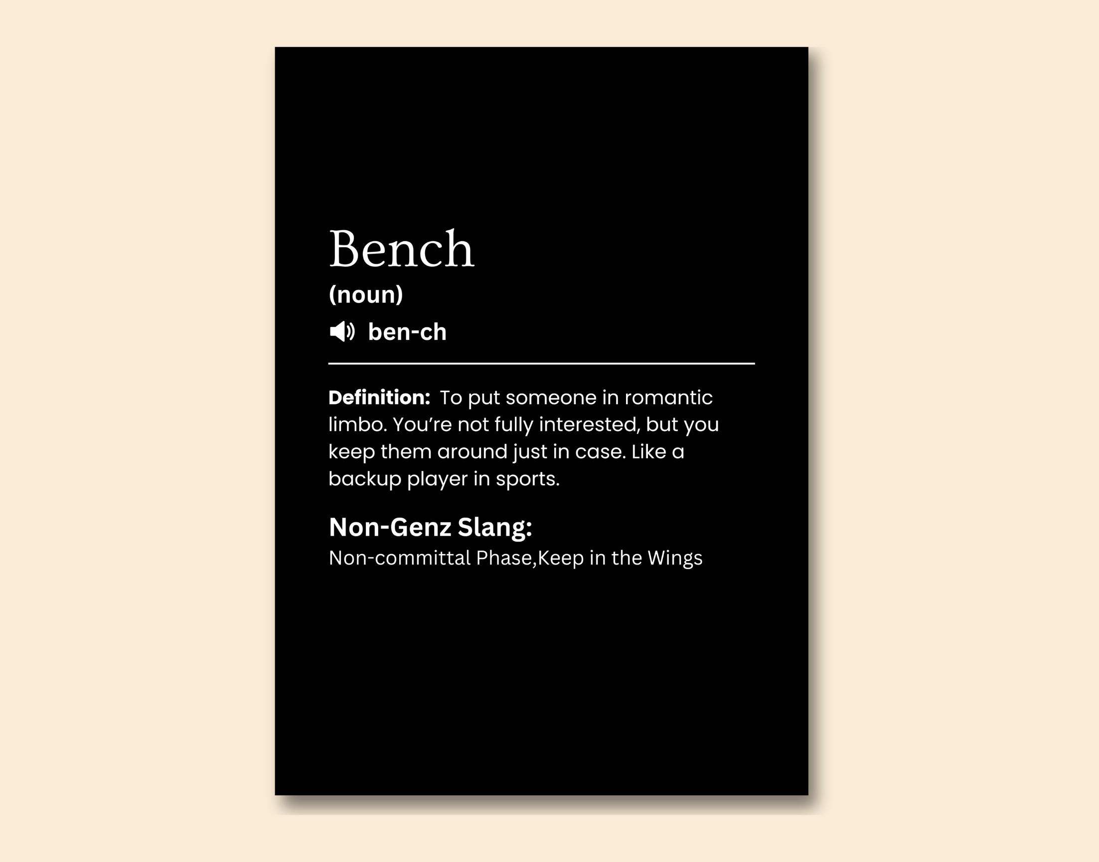 "BENCH-THE SLANG OF NEW GEN"- Shiny & Sturdy Metallic Poster Art That Pops & Sticks (Literally!)