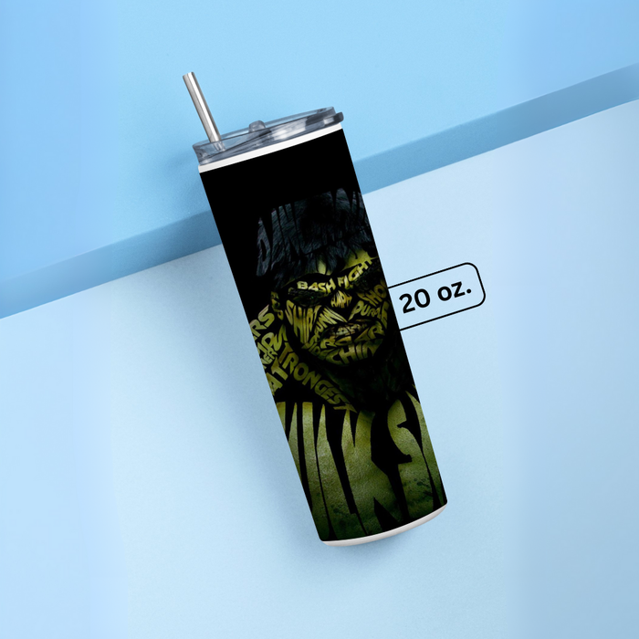 "STUPID BANNER" Tumbler with Metal Straw