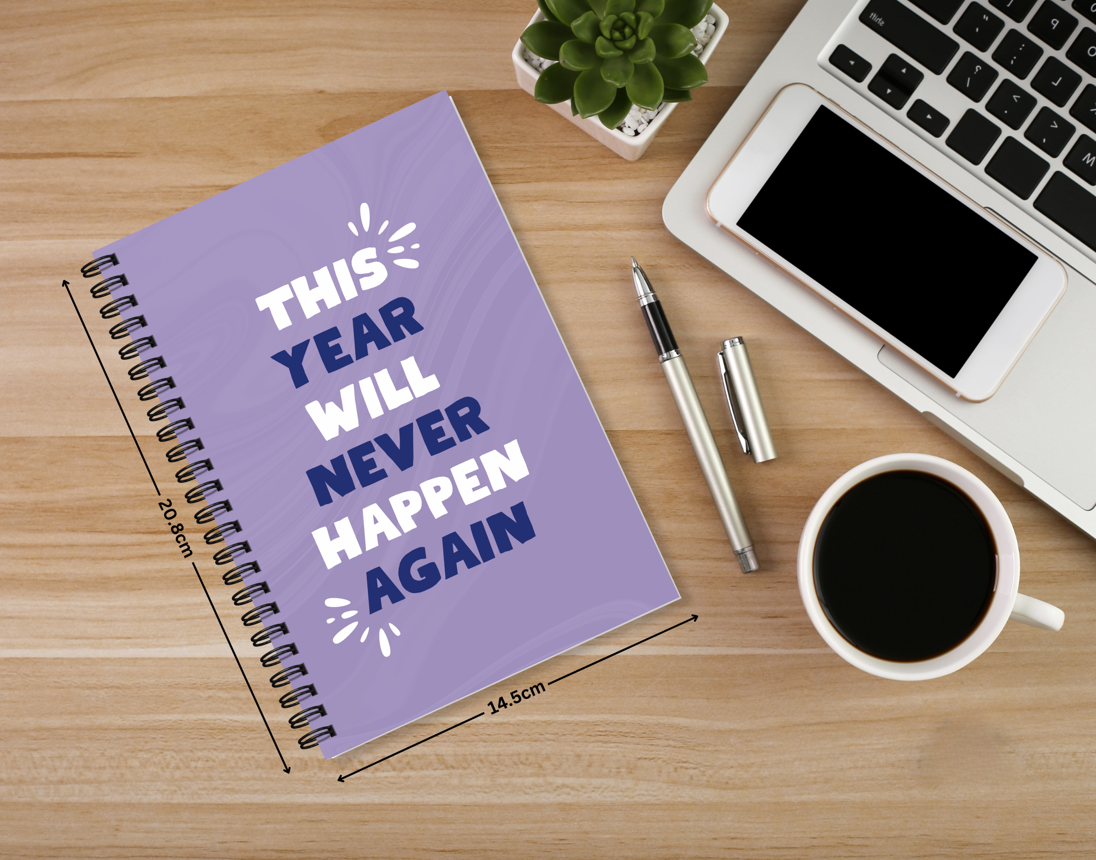 "THIS YEAR WILL NEVER HAPPEN AGAIN" – Elegant & Inspiring Diary for Daily Reflection