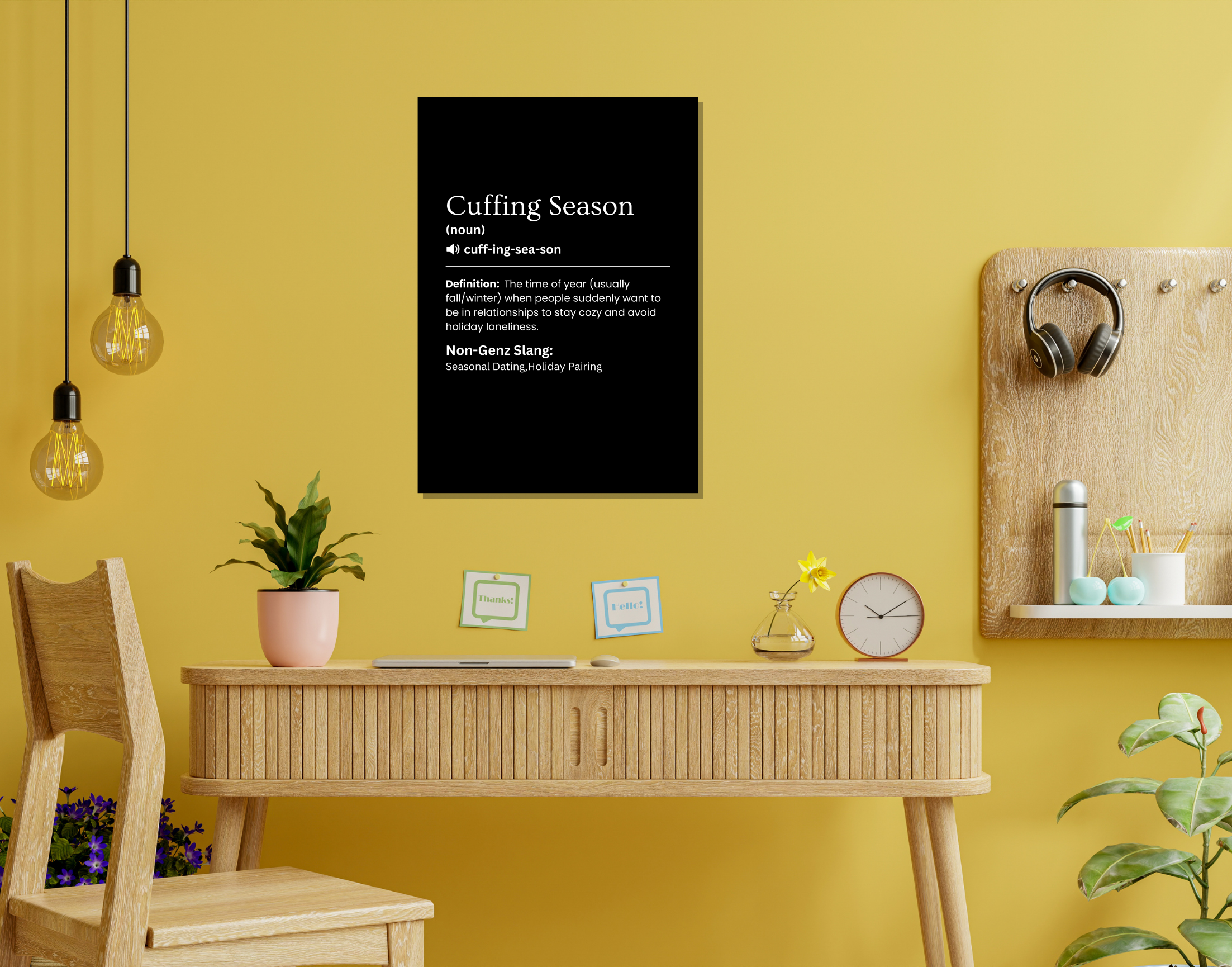 "CUFFING SEASON-THE SLANG OF NEW GEN "- Shiny & Sturdy Metallic Poster Art That Pops & Sticks (Literally!)