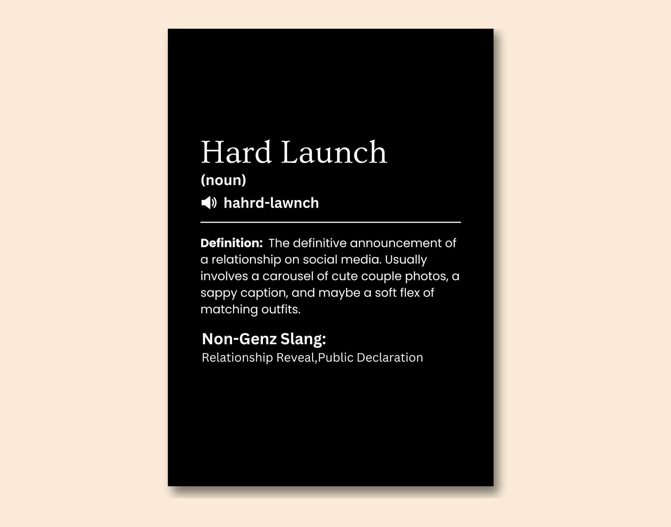 "HARD LAUNCH-THE SLANG OF NEW GEN"- Shiny & Sturdy Metallic Poster Art That Pops & Sticks (Literally!)