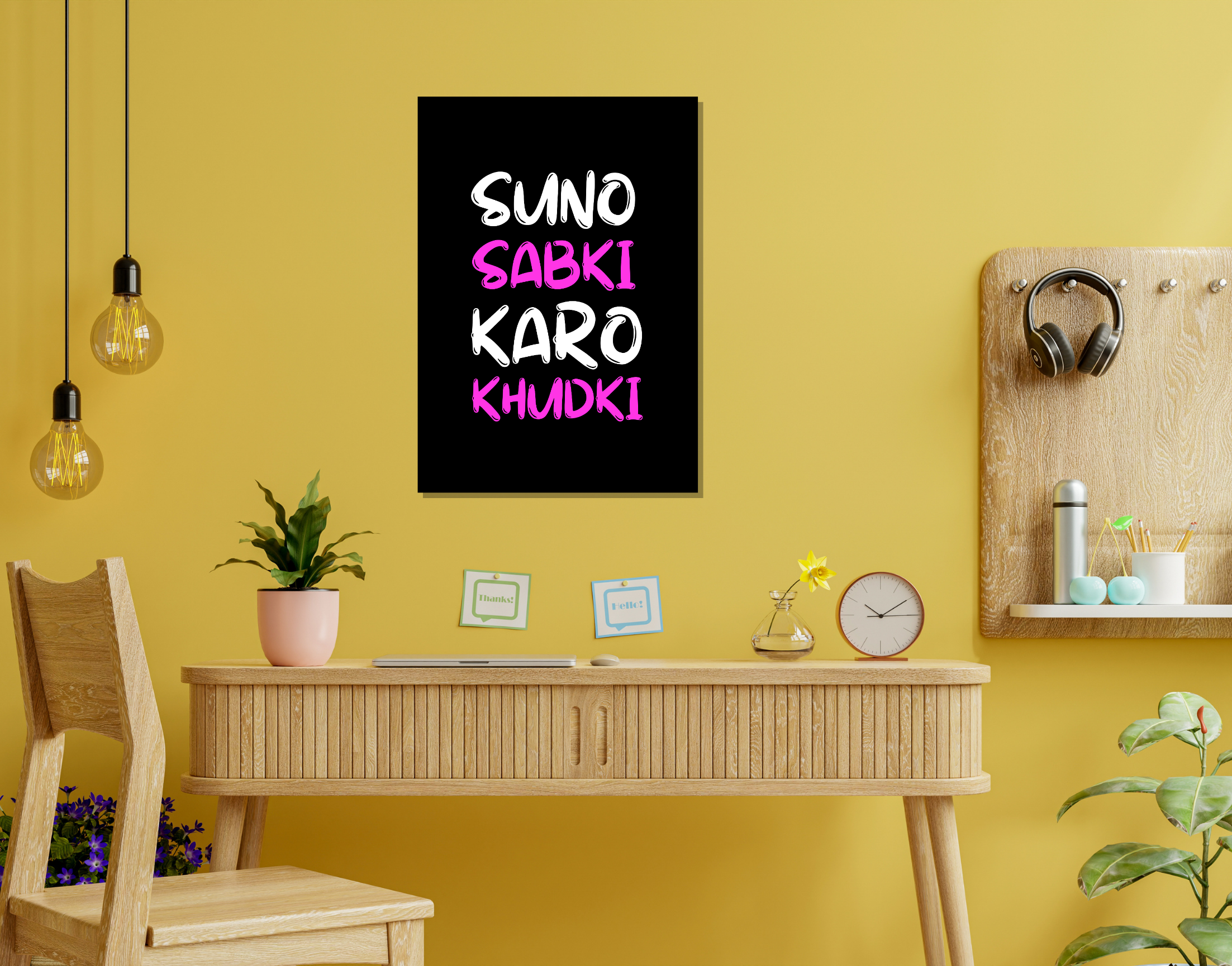 "SUNO SABKI KARO KHUDKI"- Shiny & Sturdy Metallic Poster Art That Pops & Sticks (Literally!)