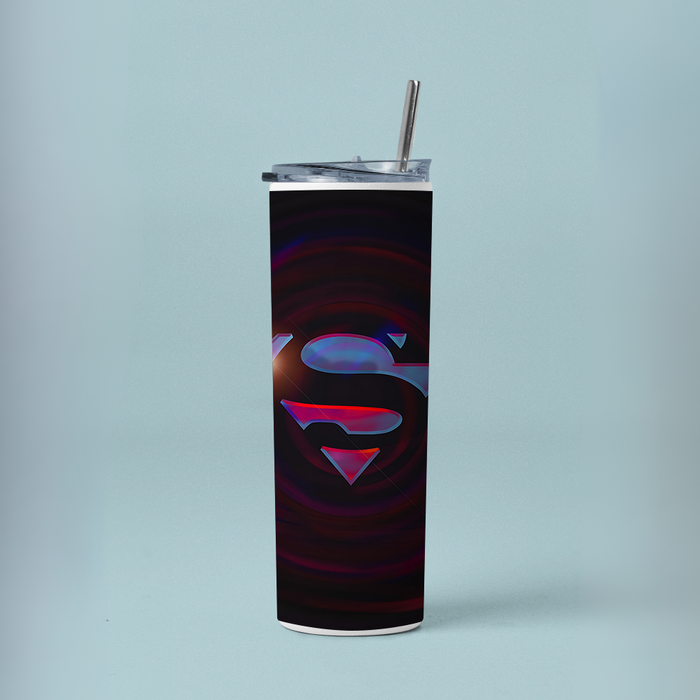 "SUPERMAN NEW WAY" Tumbler with Metal Straw