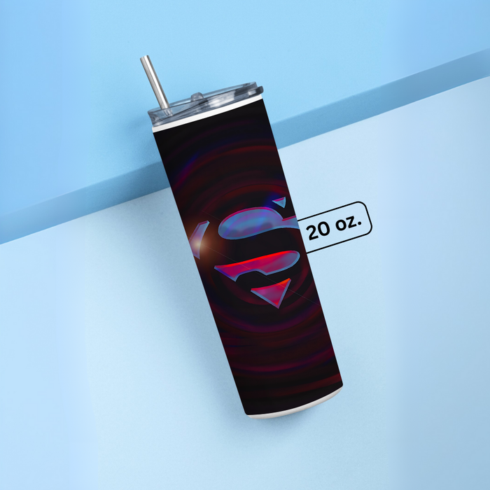 "SUPERMAN NEW WAY" Tumbler with Metal Straw
