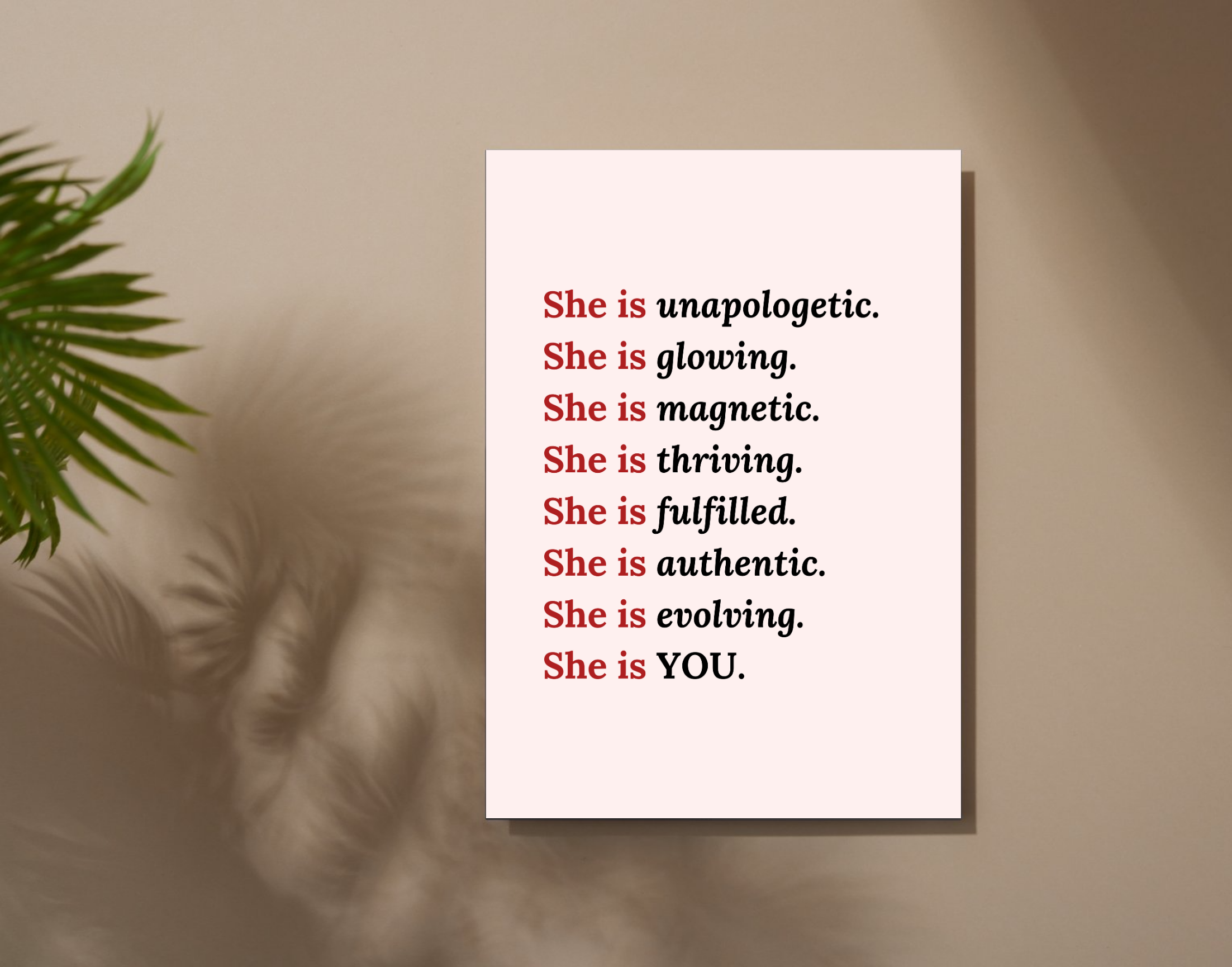 "SHE IS YOU"- Shiny & Sturdy Metallic Poster Art That Pops & Sticks (Literally!)