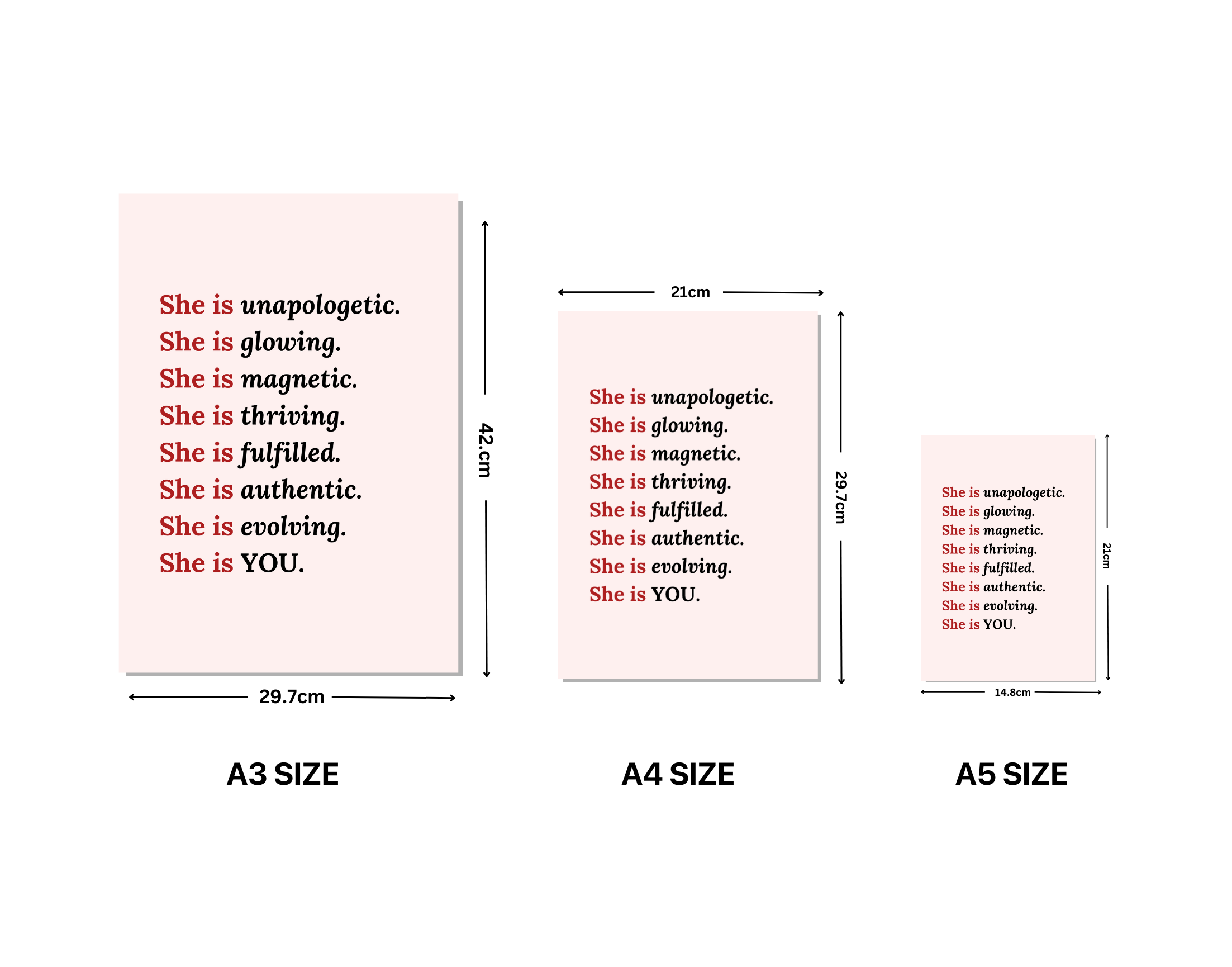 "SHE IS YOU"- Shiny & Sturdy Metallic Poster Art That Pops & Sticks (Literally!)