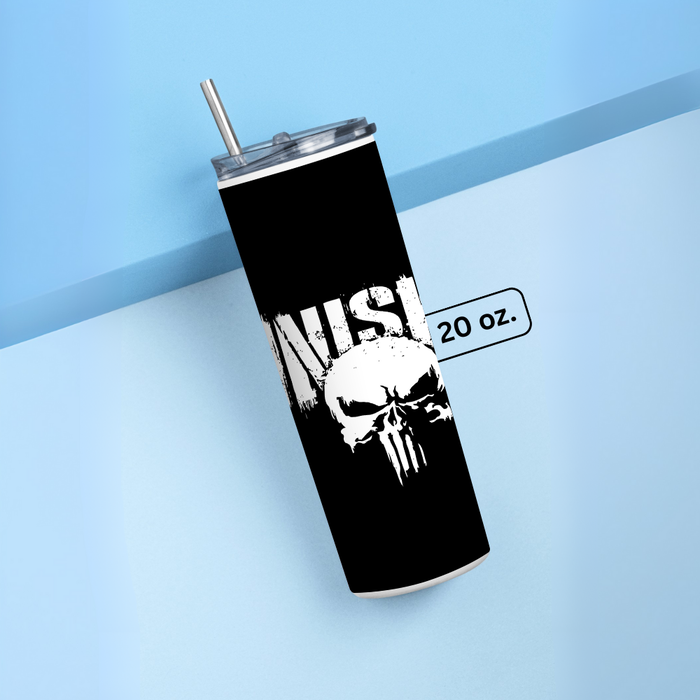 "PUNISHER MODE" Tumbler with Metal Straw