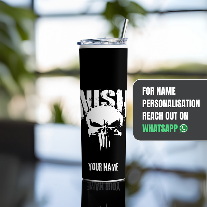 "PUNISHER MODE" Tumbler with Metal Straw
