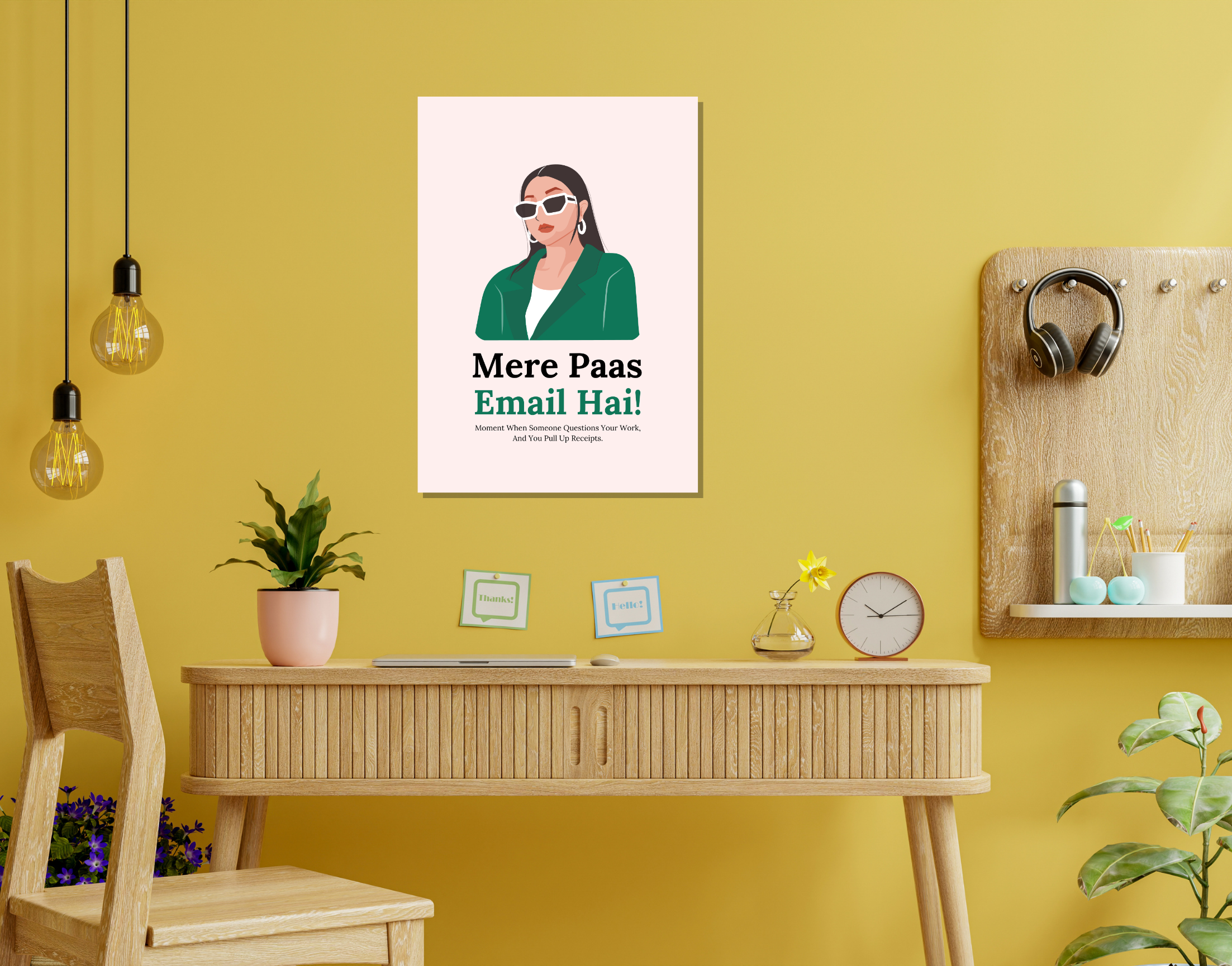 "MERE PAAS EMAIL HAI!-Corporate Edition"- Shiny & Sturdy Metallic Poster Art That Pops & Sticks (Literally!)