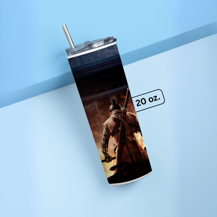 " SEKIRO SHADOWS DIE" Tumbler with Metal Straw