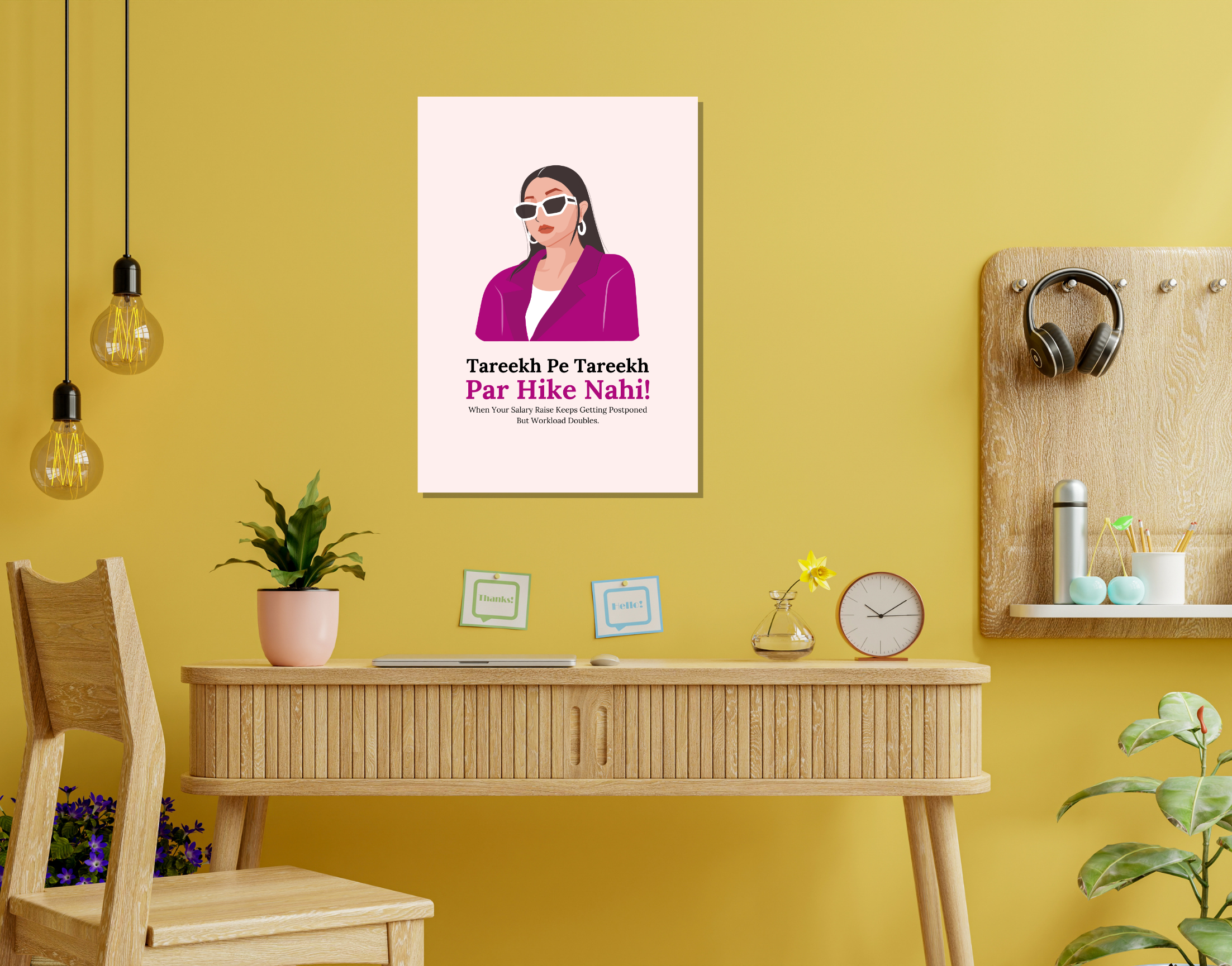 "TAREEKH PE TAREEKH PAR HIKE NAHI-Corporate Edition"- Shiny & Sturdy Metallic Poster Art That Pops & Sticks (Literally!)