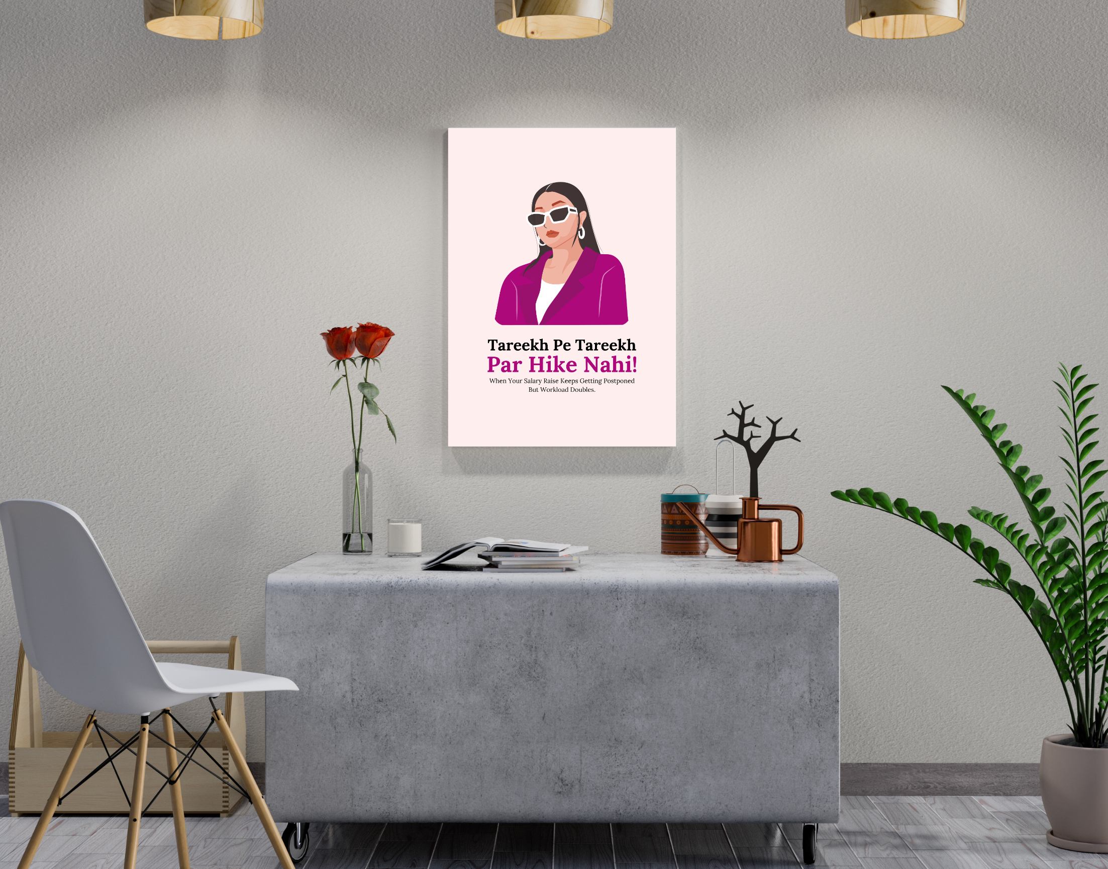 "TAREEKH PE TAREEKH PAR HIKE NAHI-Corporate Edition"- Shiny & Sturdy Metallic Poster Art That Pops & Sticks (Literally!)