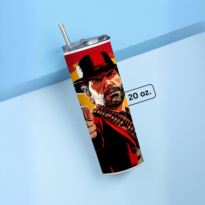 "RED DEAD REDEPTION" Tumbler with Metal Straw