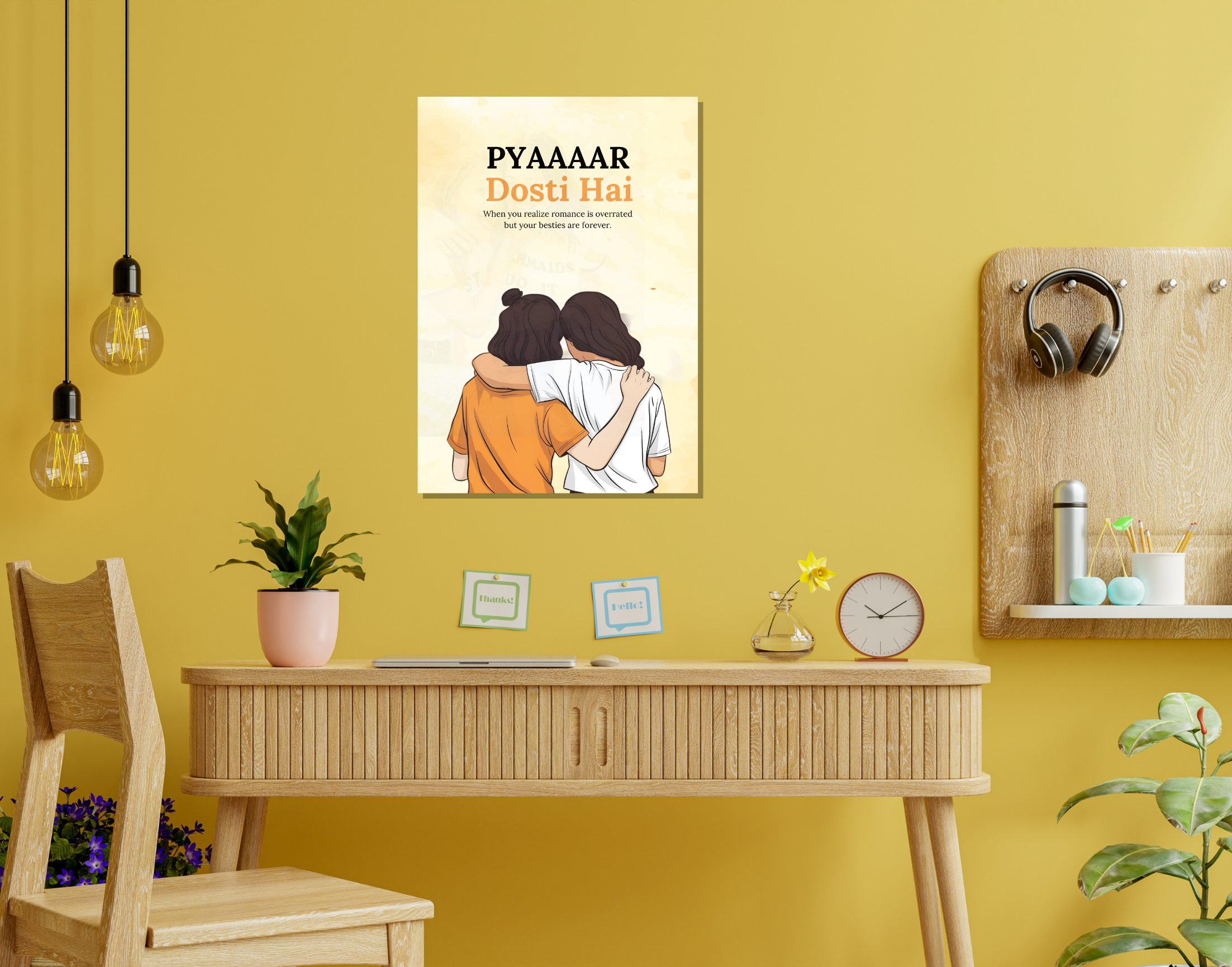 "PYAAAAR DOSTI HAI-Friendship Edition"- Shiny & Sturdy Metallic Poster Art That Pops & Sticks (Literally!)
