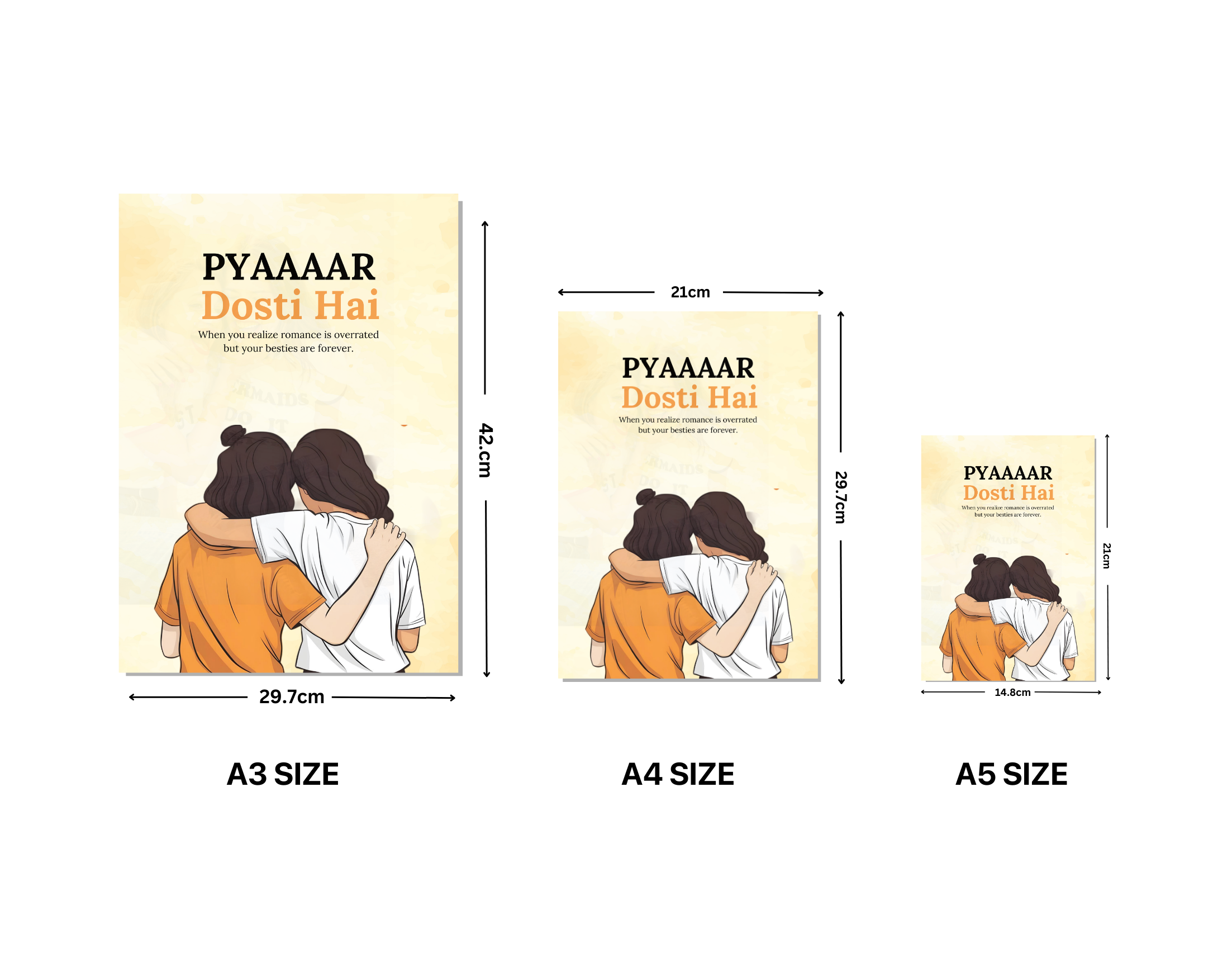 "PYAAAAR DOSTI HAI-Friendship Edition"- Shiny & Sturdy Metallic Poster Art That Pops & Sticks (Literally!)