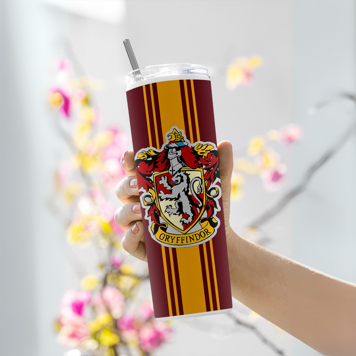 "GRYFFINDOR" Tumbler with Metal Straw