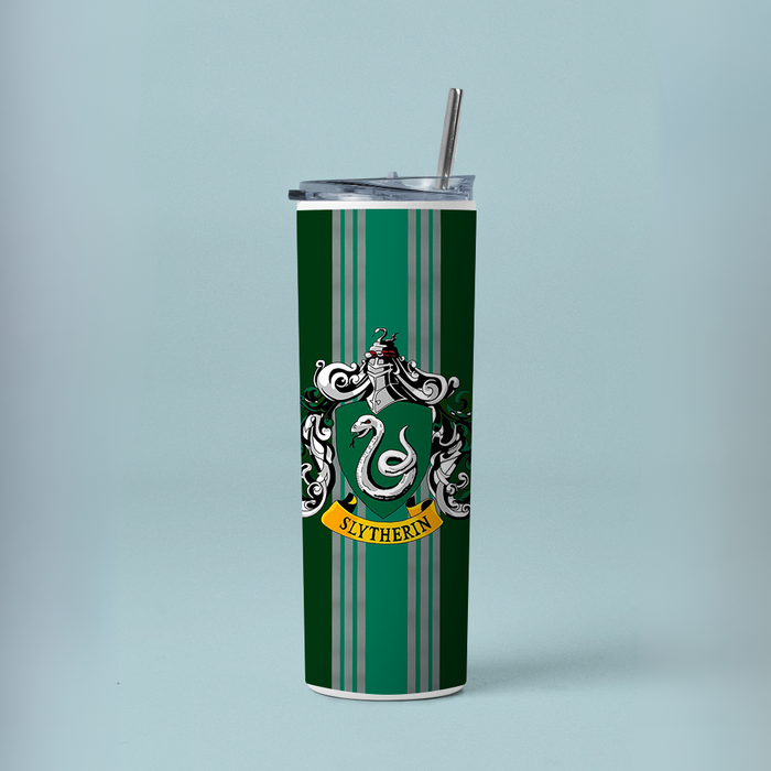 "SLYTHERIN" Tumbler with Metal Straw