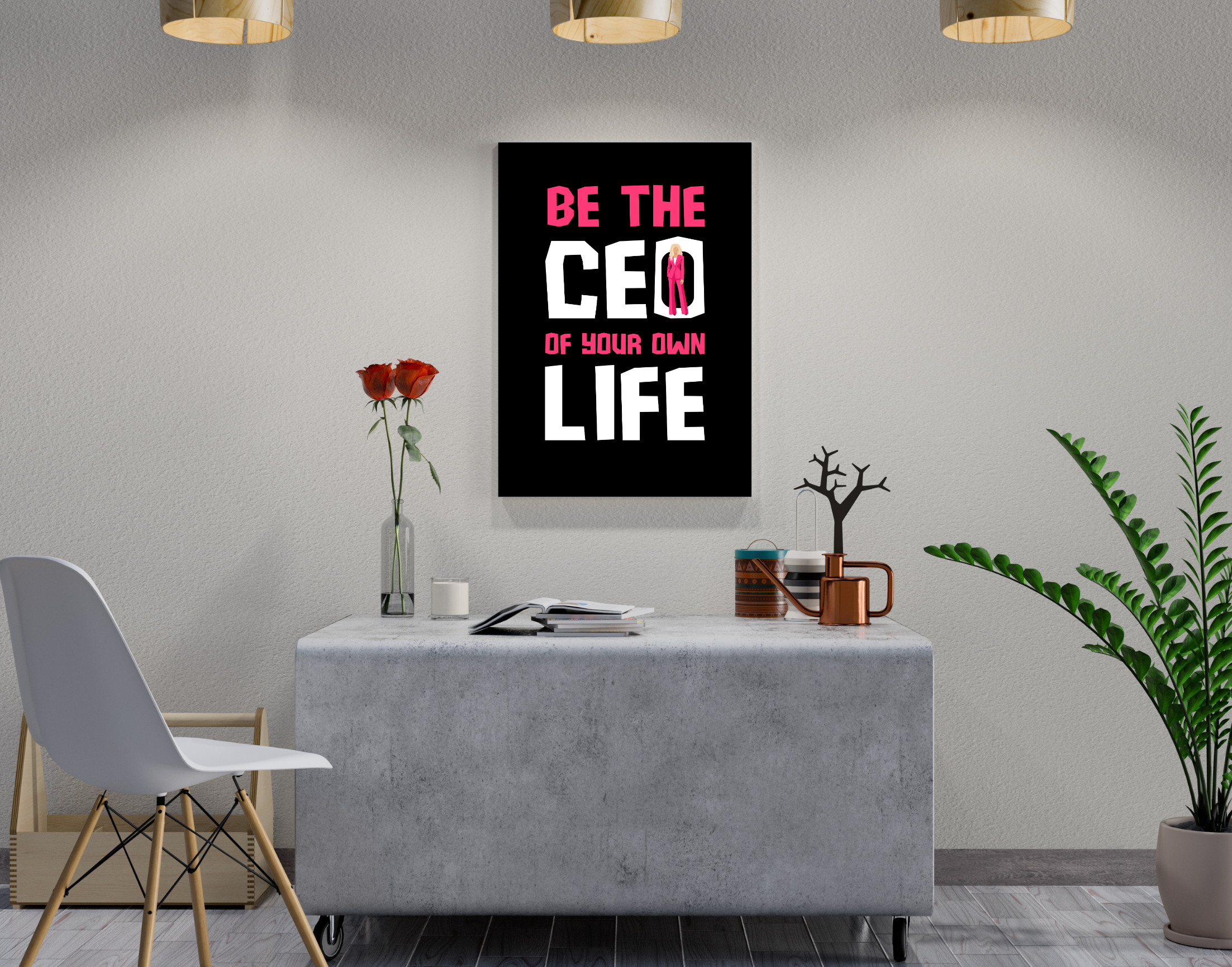 "BE THE CEO OF YOUR OWN LIFE-WOMEN EDITIONN"- Shiny & Sturdy Metallic Poster Art That Pops & Sticks (Literally!)