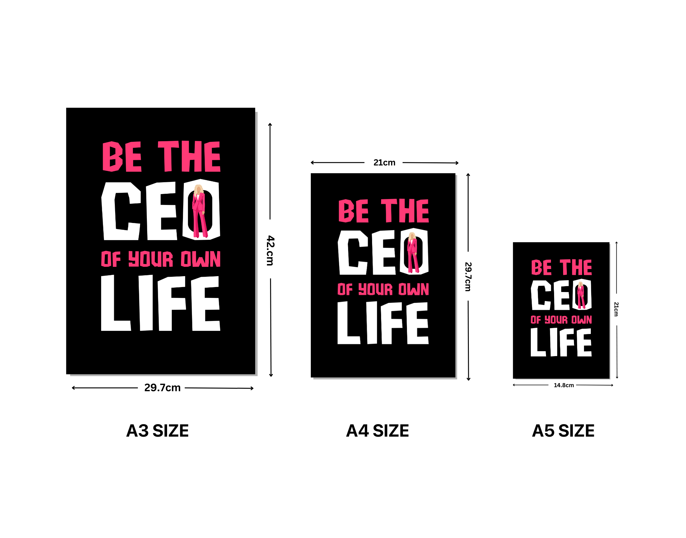 "BE THE CEO OF YOUR OWN LIFE-WOMEN EDITIONN"- Shiny & Sturdy Metallic Poster Art That Pops & Sticks (Literally!)