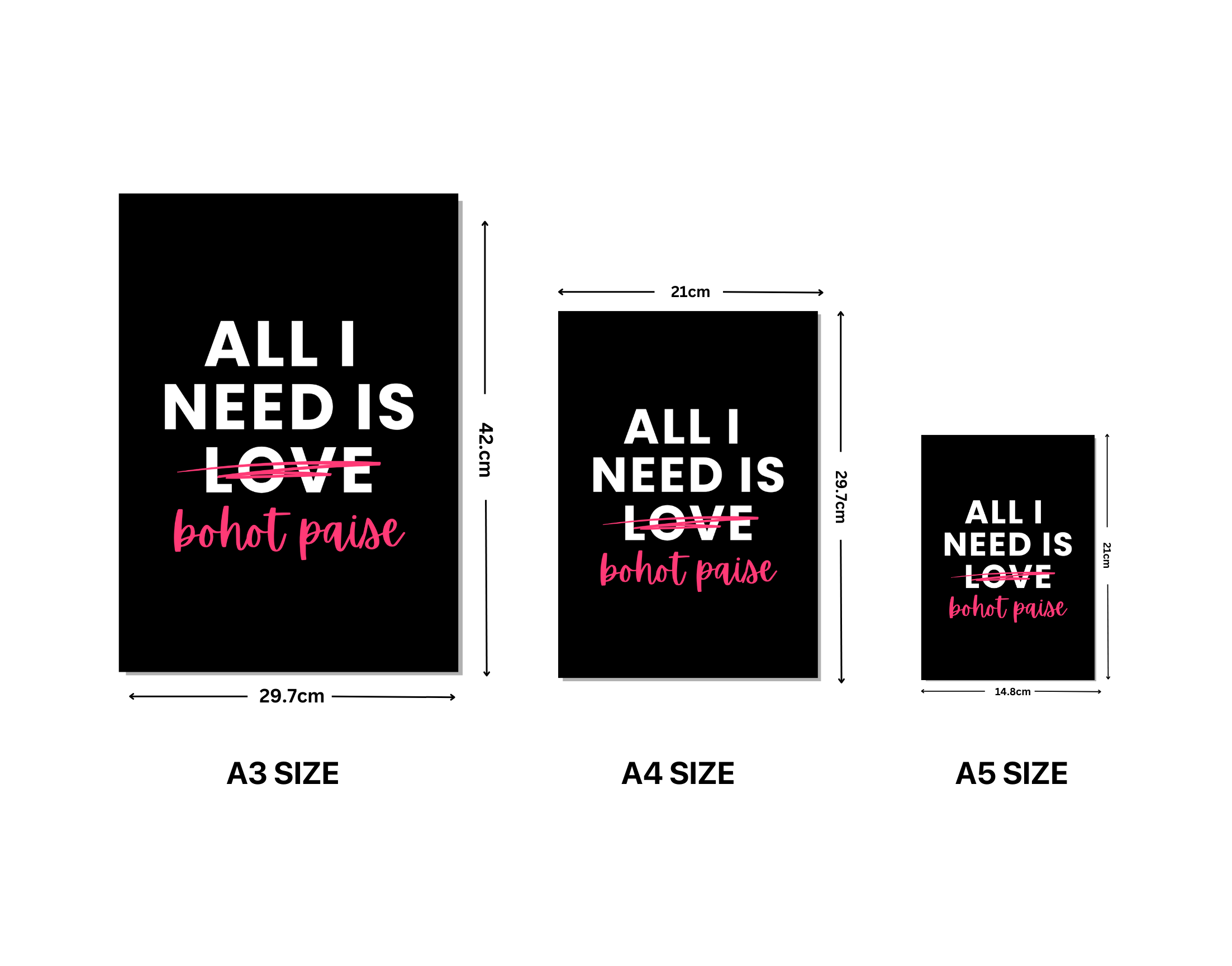 "ALL I NEED IS BOHOT PAISE-WOMEN EDITION"- Shiny & Sturdy Metallic Poster Art That Pops & Sticks (Literally!)