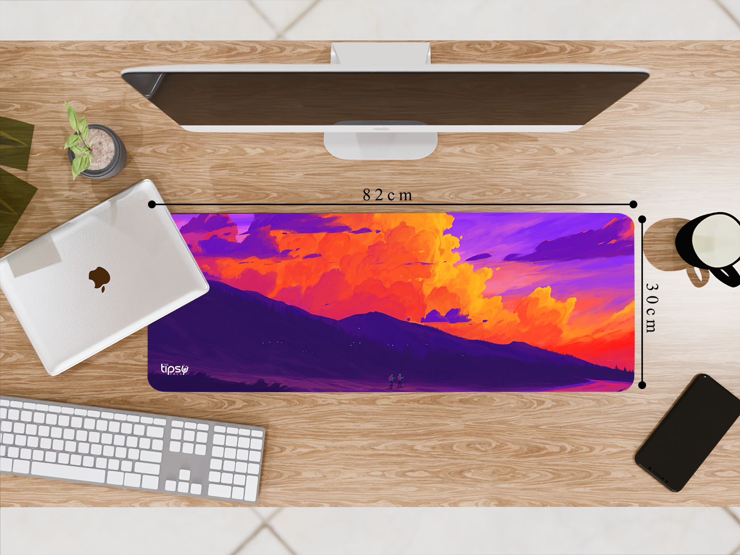"VIBRANT ABSTRACT OF SKY AND MOUNTAINS" Gaming Mousepad- Elevate Your Gaming Experience