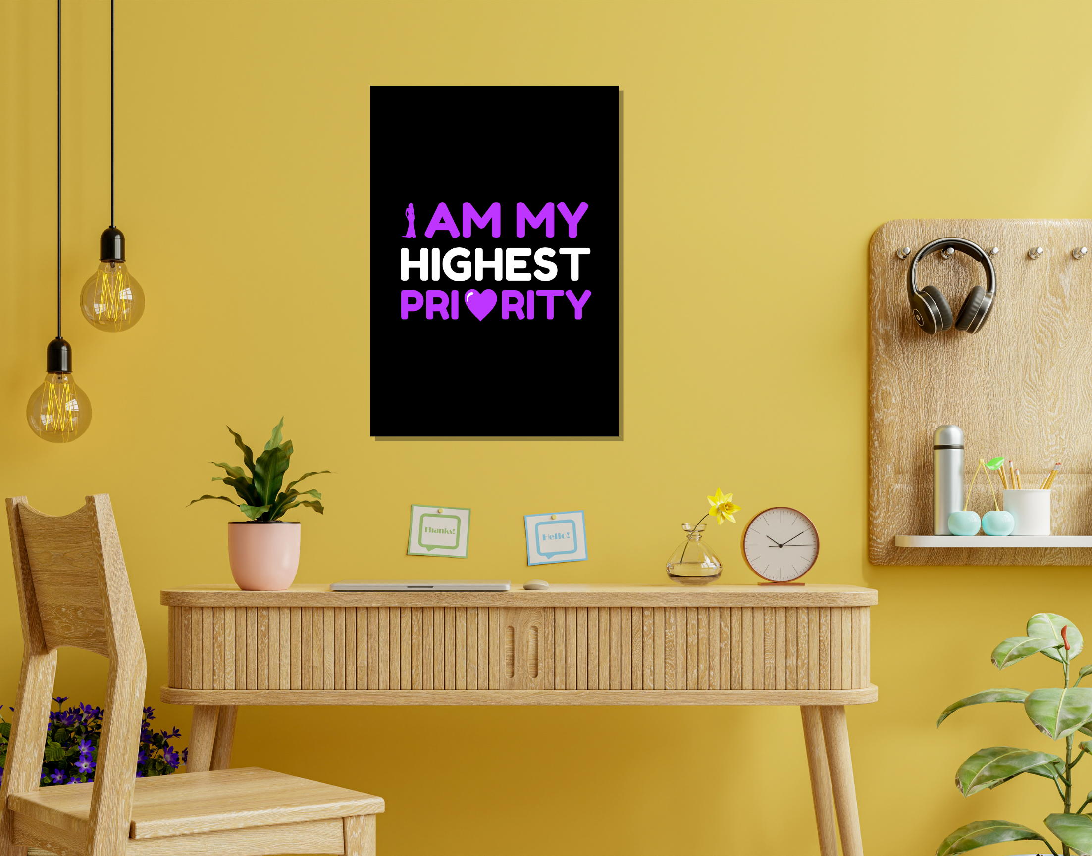 "I AM MY HIGEST PRIORITY-WOMEN EDITION"- Shiny & Sturdy Metallic Poster Art That Pops & Sticks (Literally!)