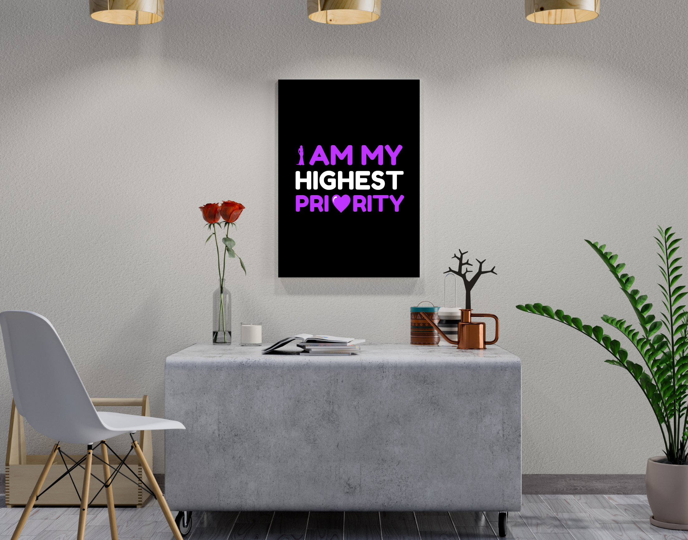 "I AM MY HIGEST PRIORITY-WOMEN EDITION"- Shiny & Sturdy Metallic Poster Art That Pops & Sticks (Literally!)
