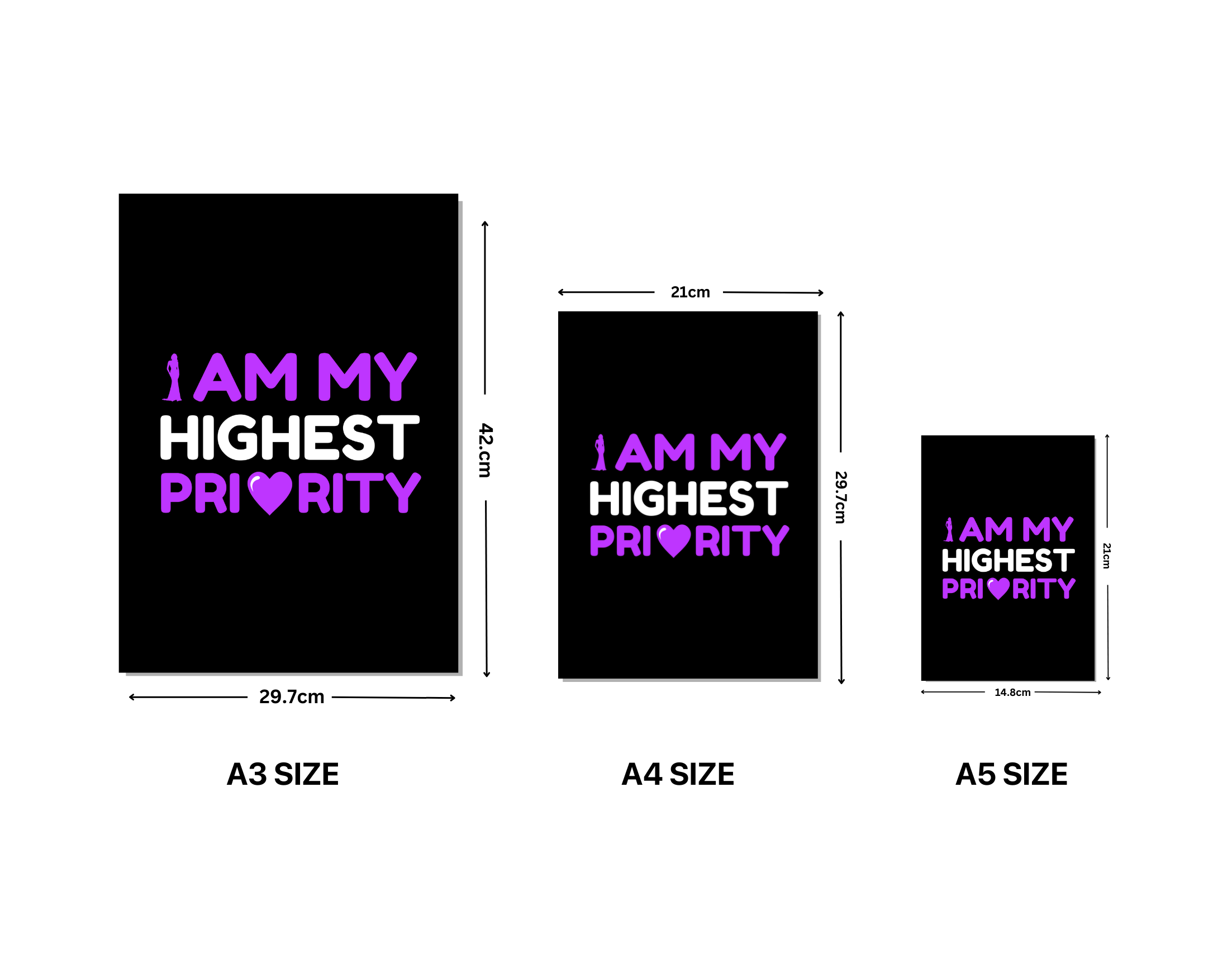 "I AM MY HIGEST PRIORITY-WOMEN EDITION"- Shiny & Sturdy Metallic Poster Art That Pops & Sticks (Literally!)