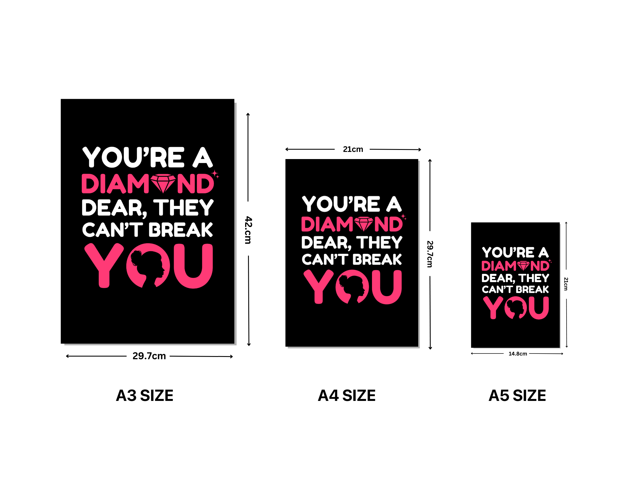 "YOU'RE A DIAMOND DEAR-WOMEN EDITION"- Shiny & Sturdy Metallic Poster Art That Pops & Sticks (Literally!)