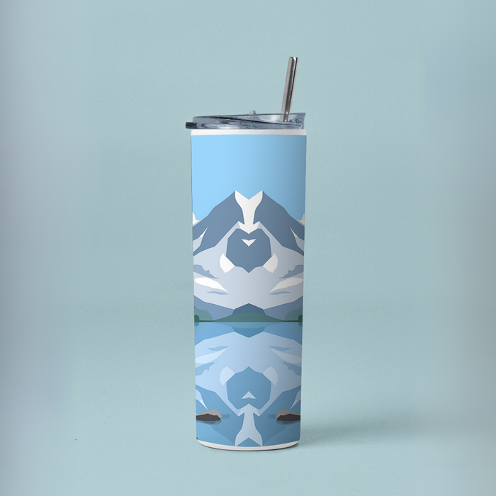 " MOUNTAIN ART- Nature" Tumbler with Metal Straw