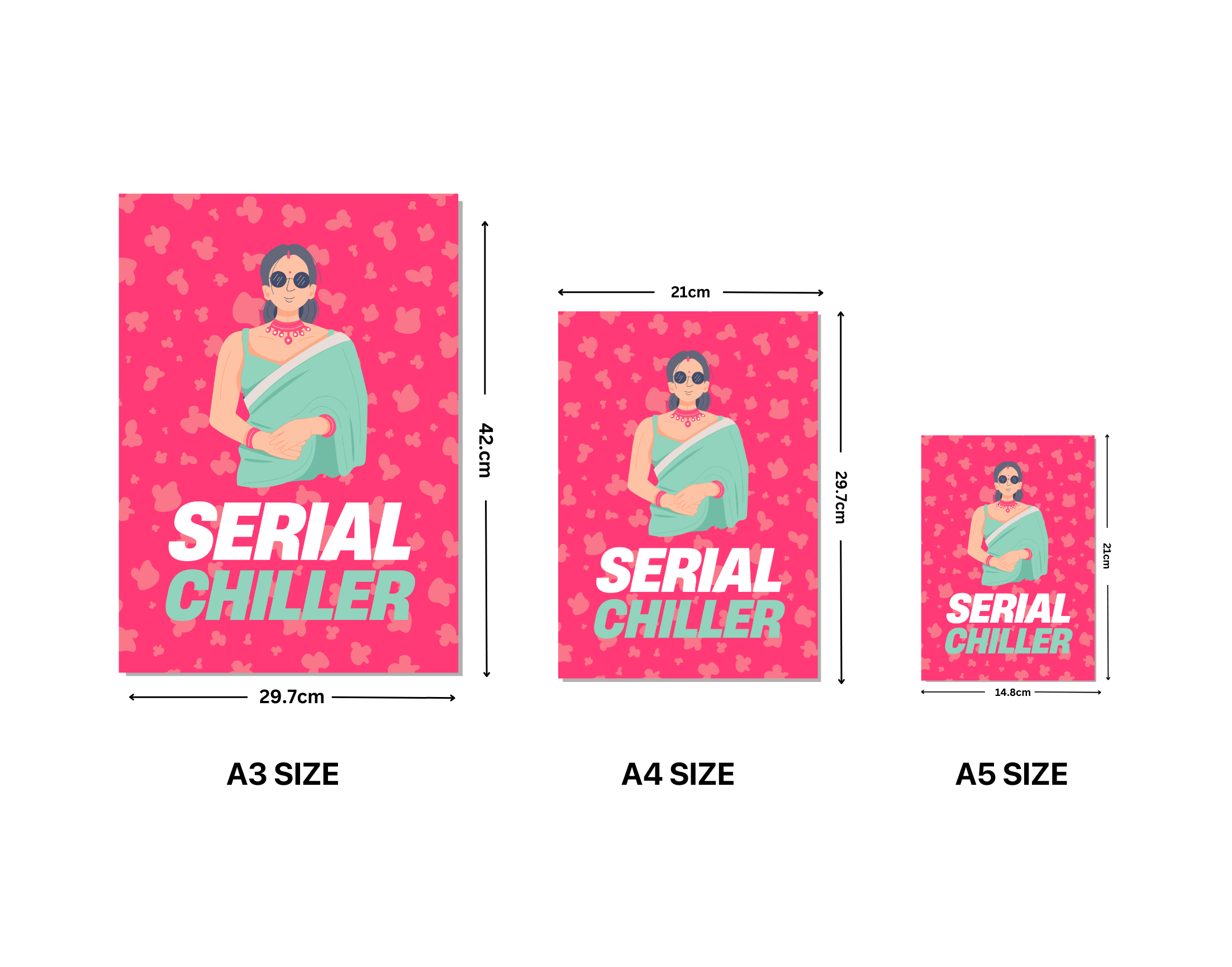 "SERIAL CHILLER-WOMEN EDITION"- Shiny & Sturdy Metallic Poster Art That Pops & Sticks (Literally!)