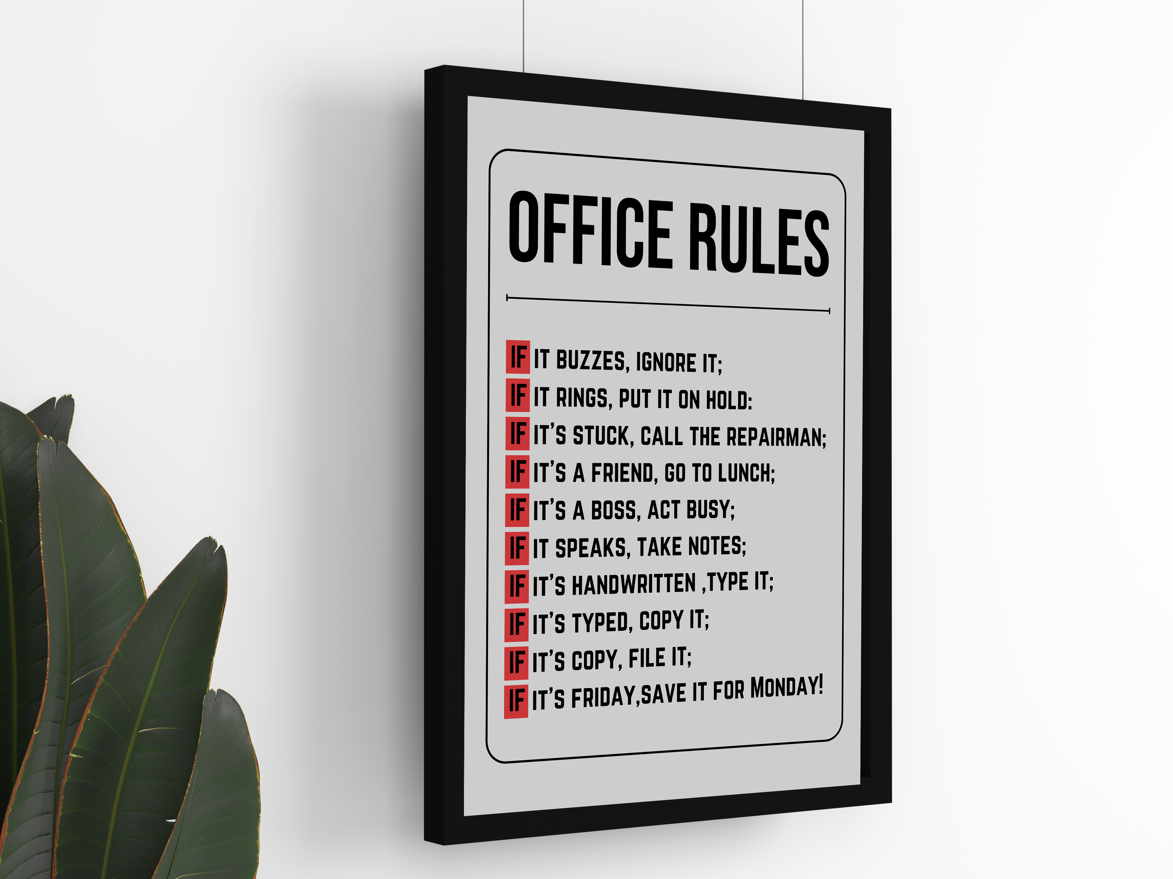"Office Rules: If Edition" Poster: Add a Touch of Personality to Your Space