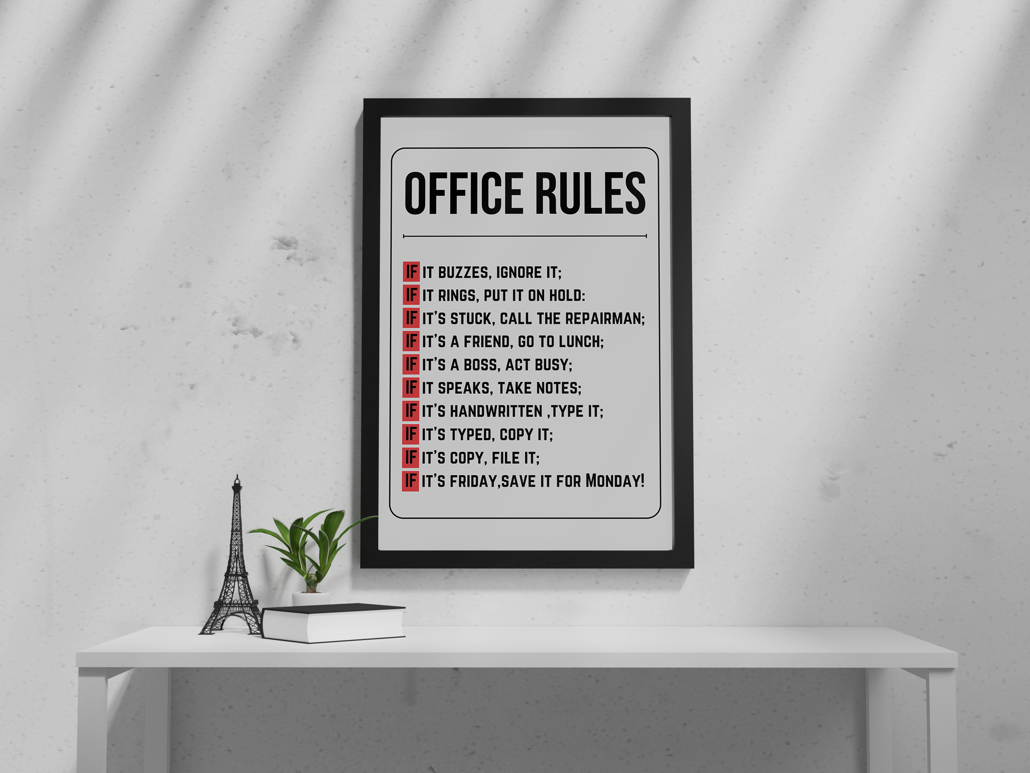 "Office Rules: If Edition" Poster: Add a Touch of Personality to Your Space