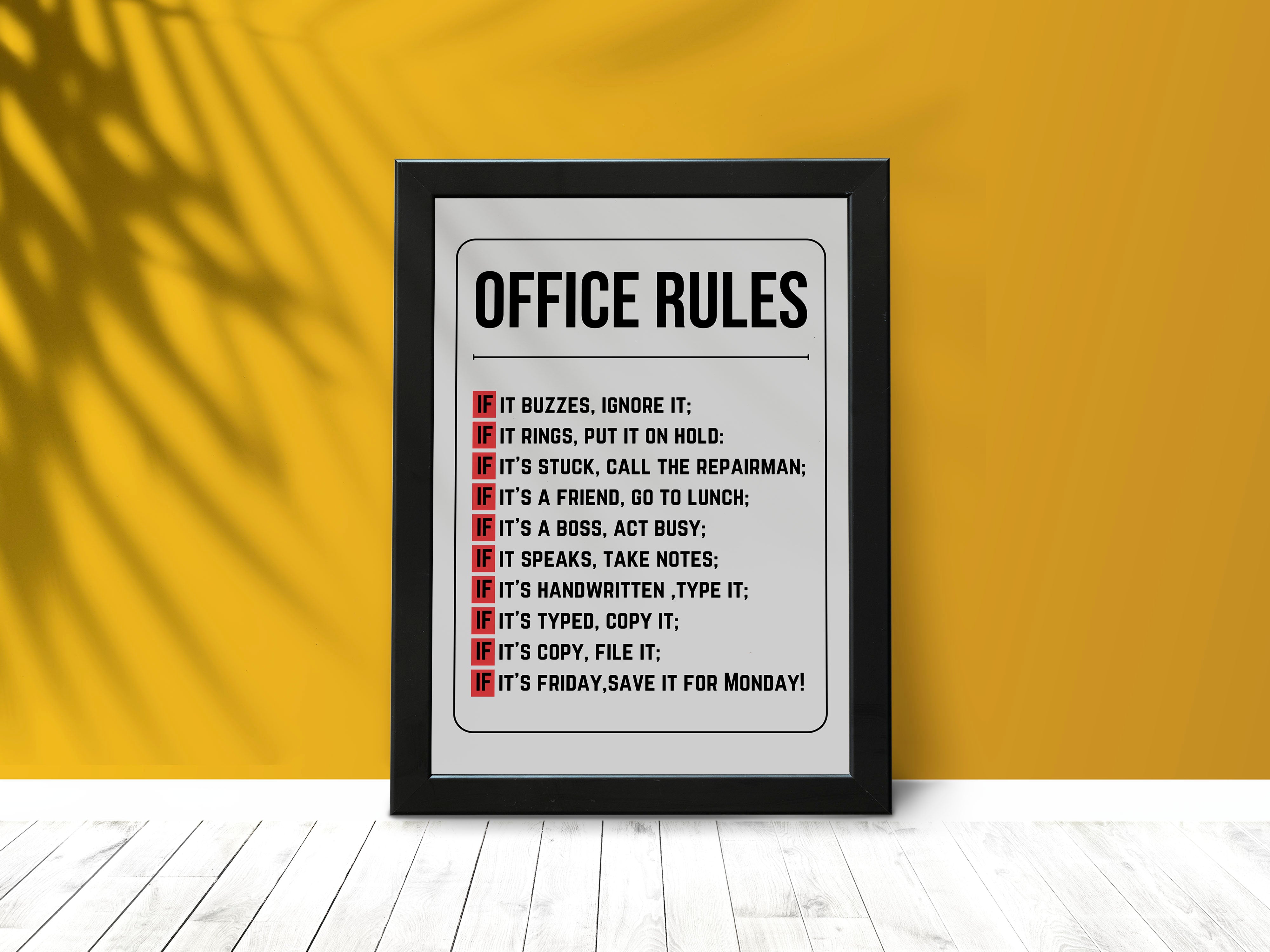 "Office Rules: If Edition" Poster: Add a Touch of Personality to Your Space